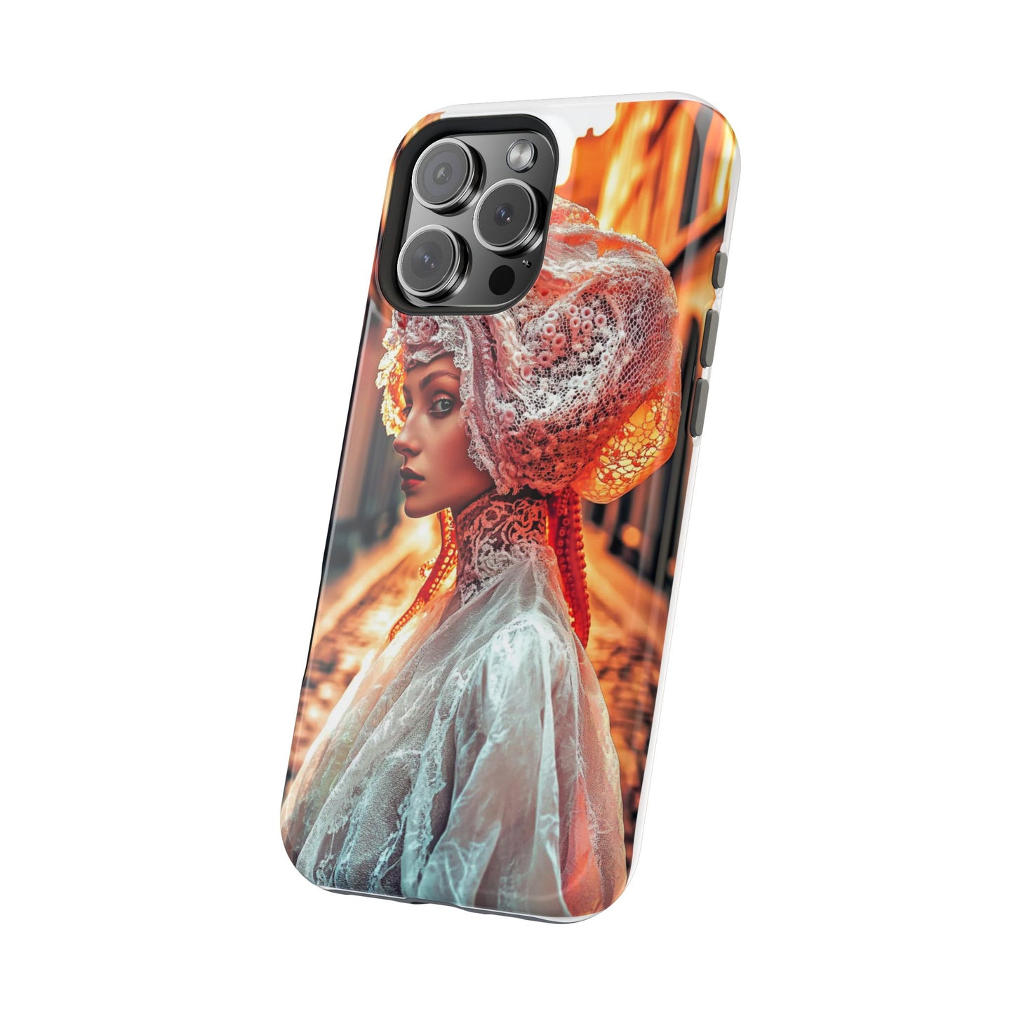 Futuristic Prairie Muse" Luxury Magnetic Wireless Charging iPhone Case by Moxie Jay