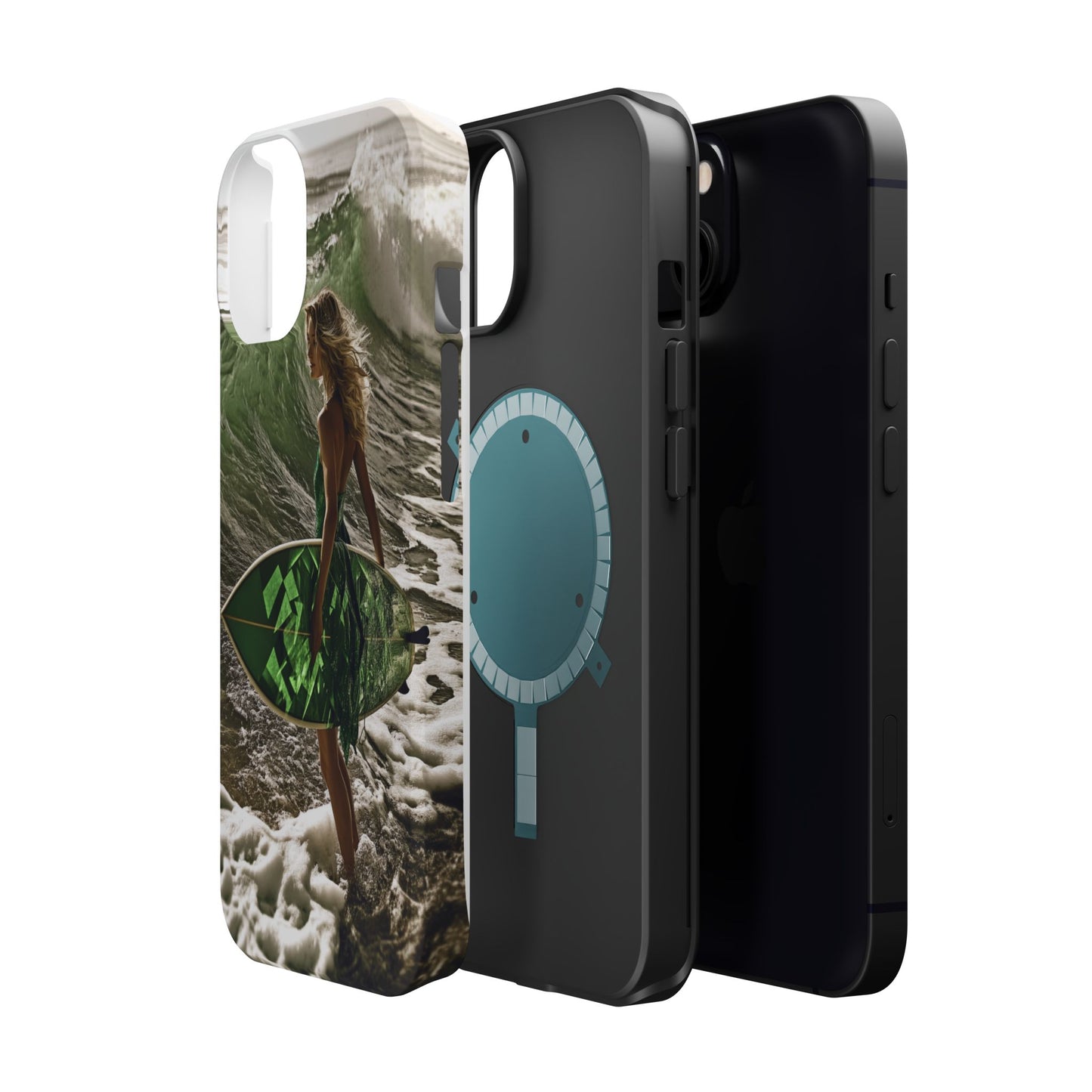 Surf's Up Chic" Luxury Magnetic Wireless Charging iPhone Case by Moxie Jay