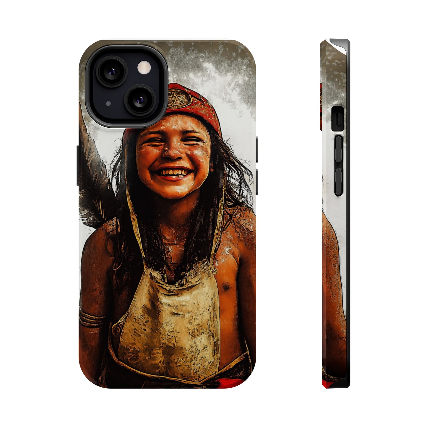Luxurious Magnetic Wireless Charging Tough iPhone Case - Native Heritage Art by Moxie-Jay