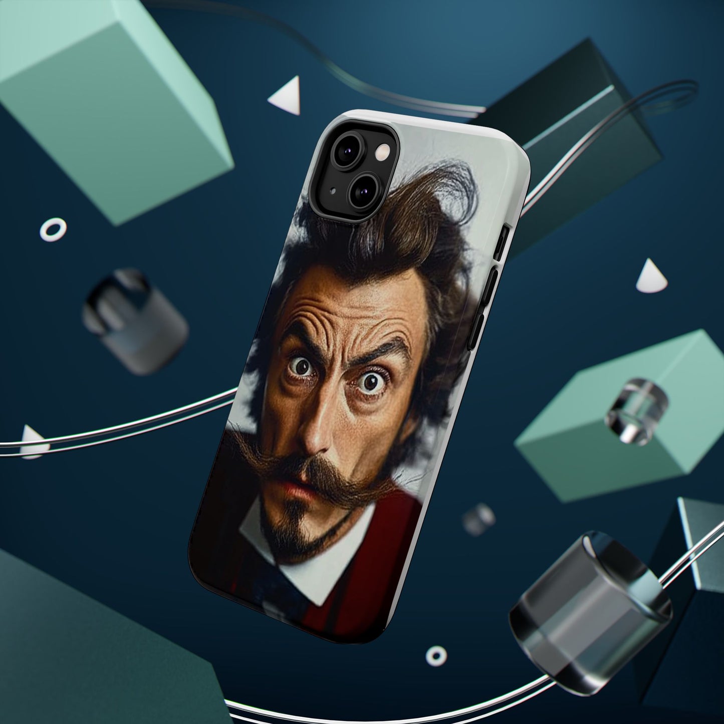 Luxurious Magnetic Wireless Charging Tough iPhone Case - “Close-Up Salvador Dali” by Moxie-Jay