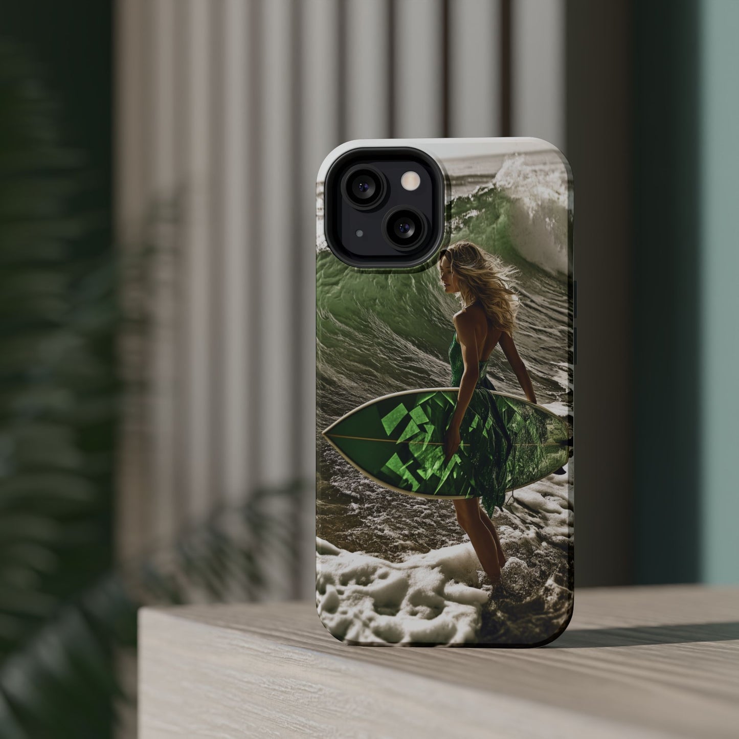 Surf's Up Chic" Luxury Magnetic Wireless Charging iPhone Case by Moxie Jay