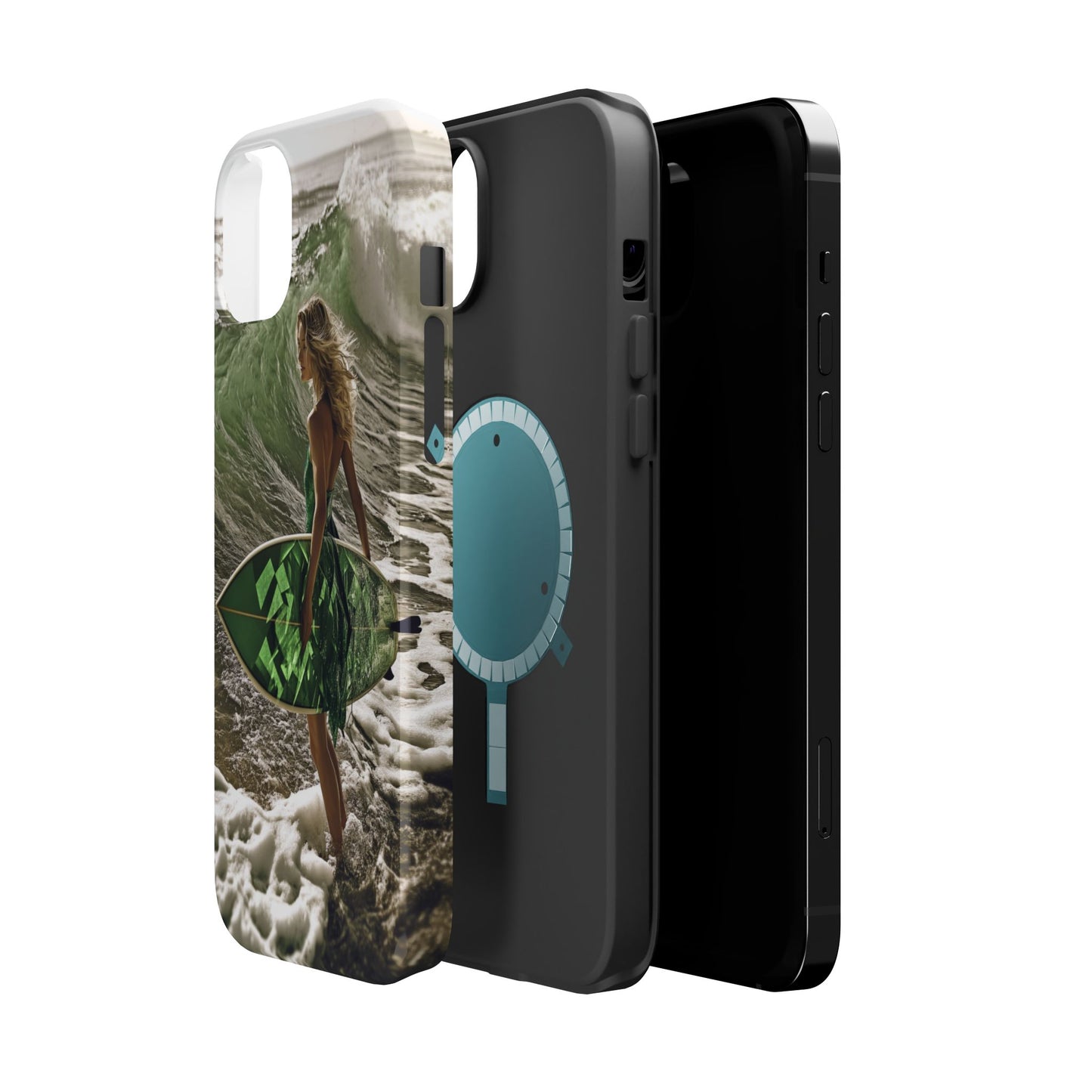 Surf's Up Chic" Luxury Magnetic Wireless Charging iPhone Case by Moxie Jay