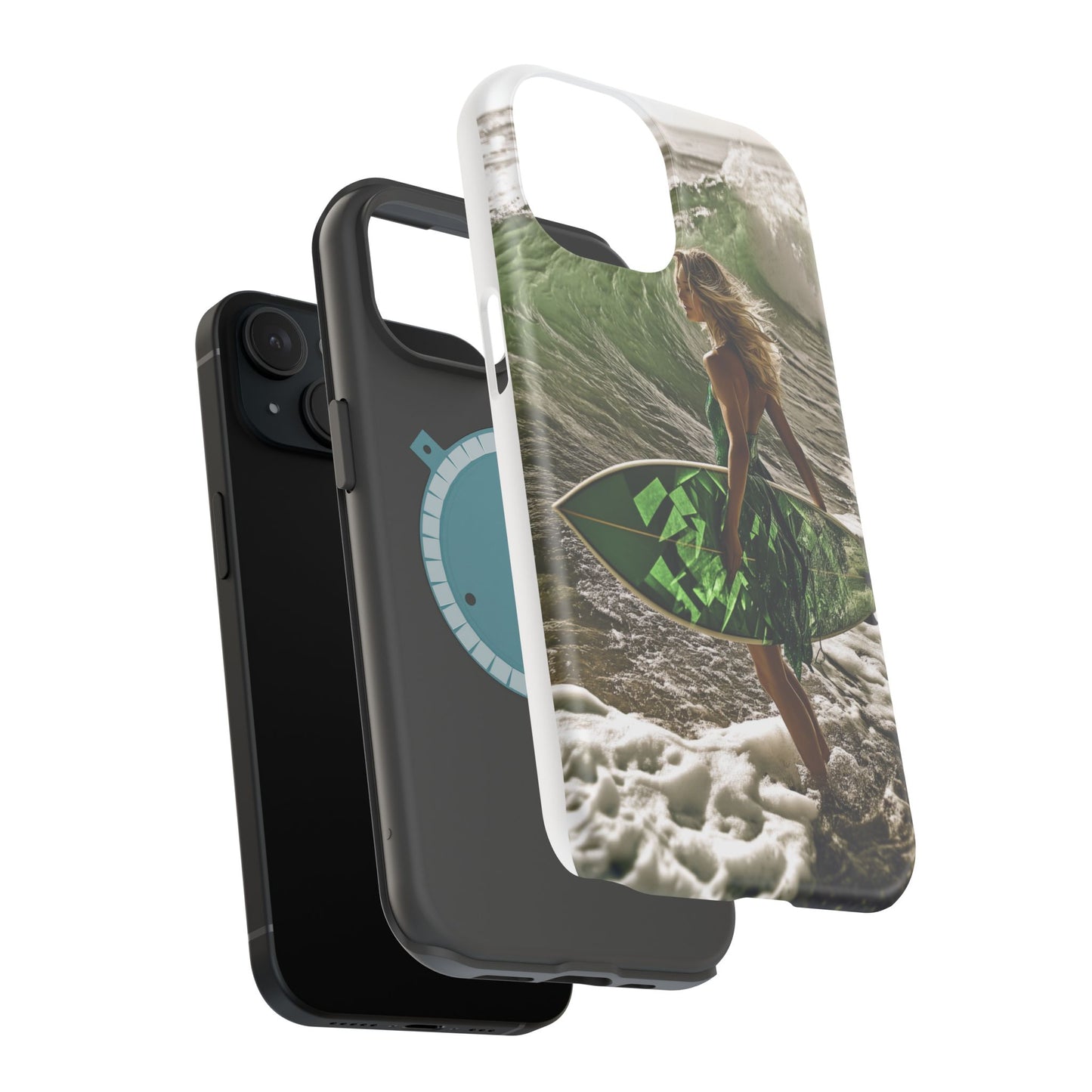 Surf's Up Chic" Luxury Magnetic Wireless Charging iPhone Case by Moxie Jay