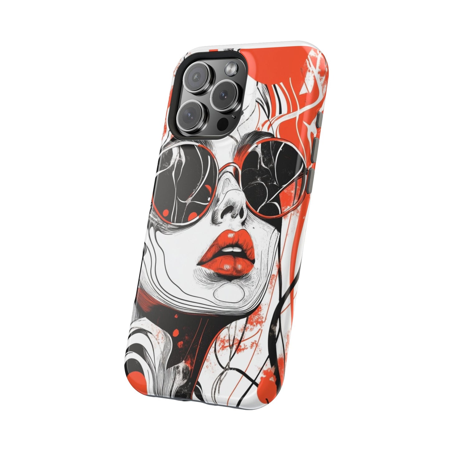 Artistic Magnetic Tough Case for iPhone - Stylish Protection with Bold Design