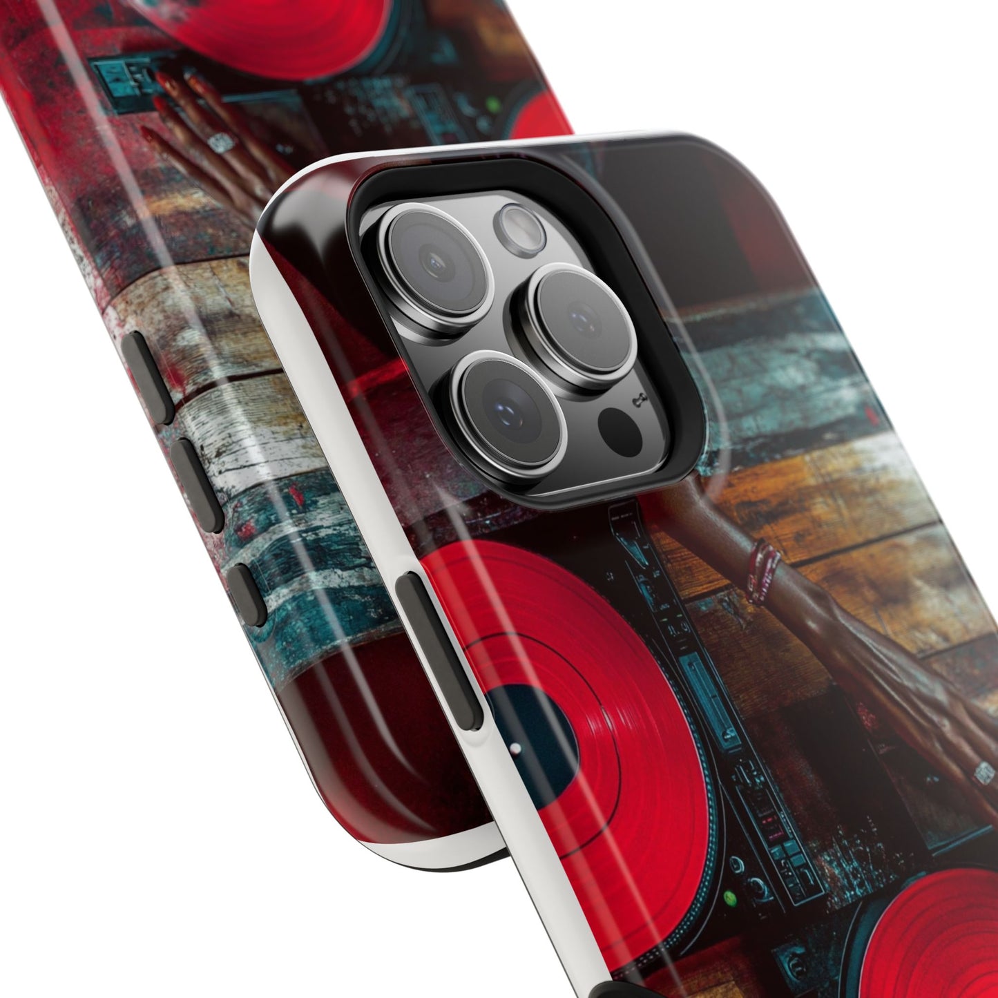 "Vinyl Virtuoso" Luxury Magnetic Wireless Charging iPhone Case by Moxie Jay