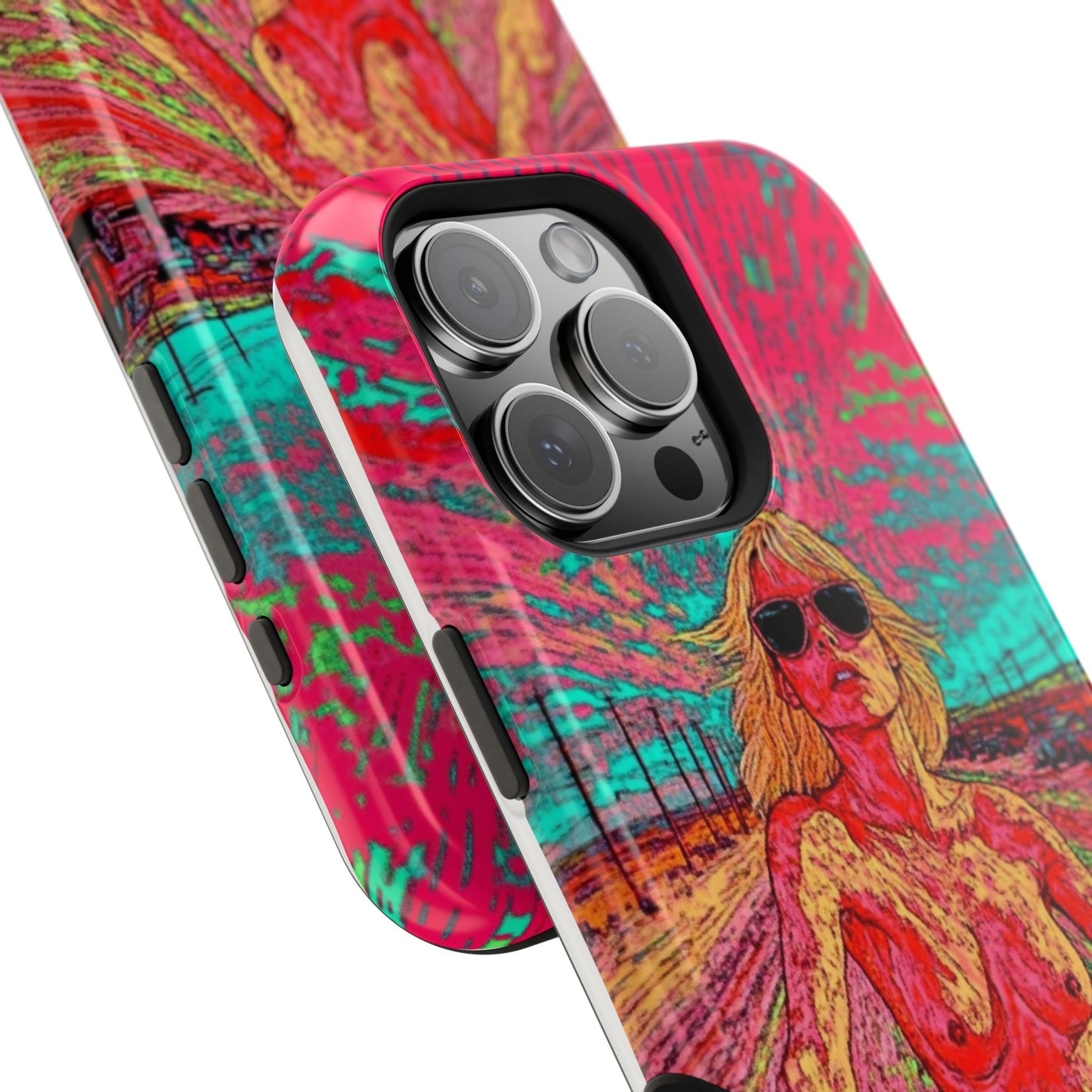 Tough Phone Cases - Topless Woman on Motorcycle