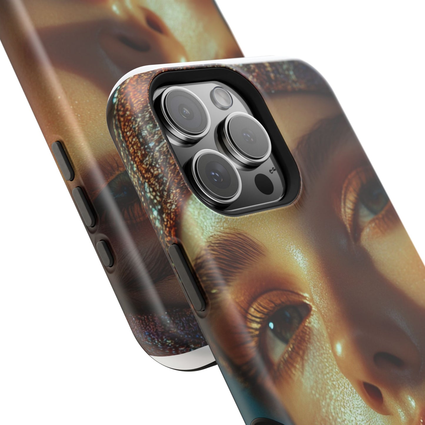 Phone Case - Luxury Magnetic Tough Case with Wireless Charging - Red Lips Fashion Editorial Art