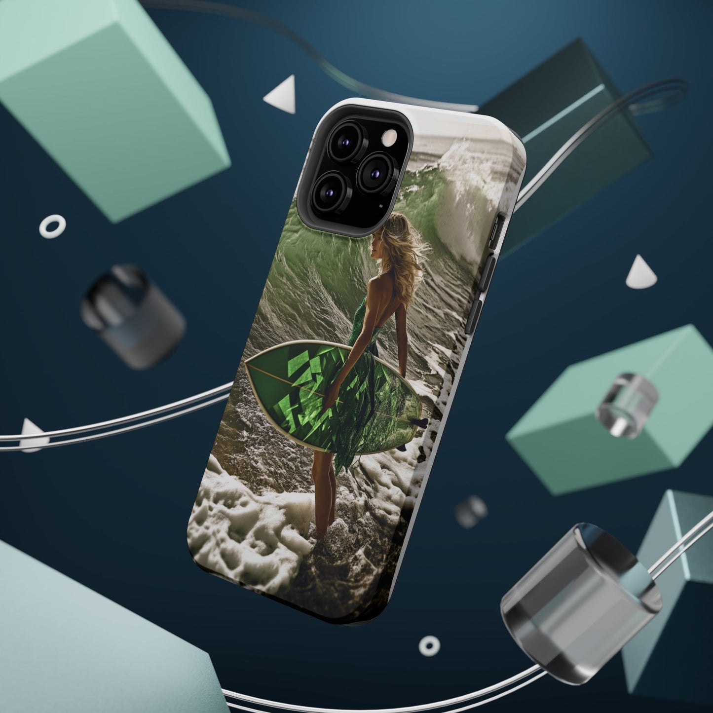 Surf's Up Chic" Luxury Magnetic Wireless Charging iPhone Case by Moxie Jay