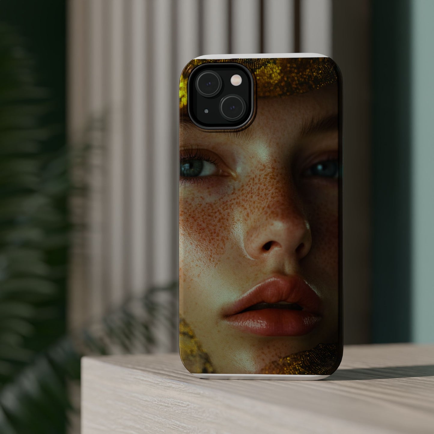 Phone Case - Close Up Girl with Freckles Photography Magnetic Tough Cases