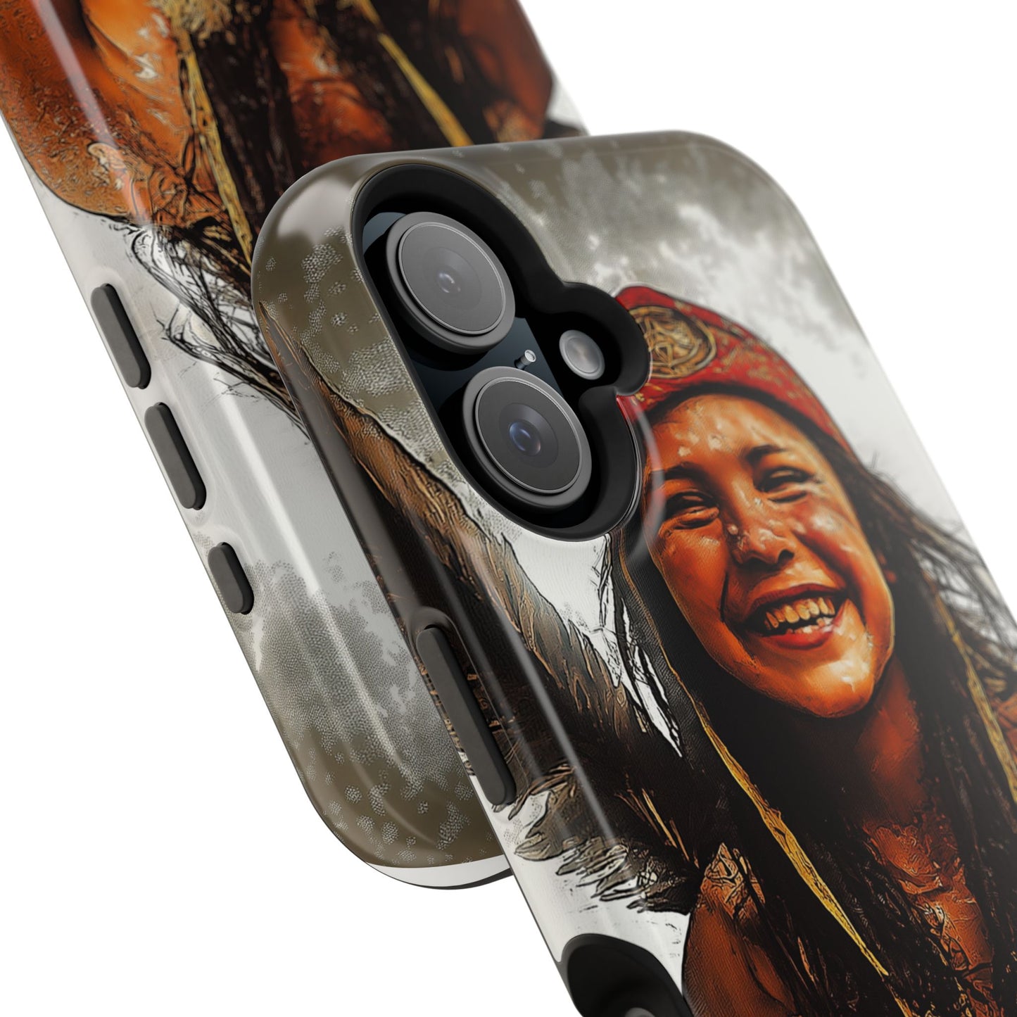 Luxurious Magnetic Wireless Charging Tough iPhone Case - Native Heritage Art by Moxie-Jay
