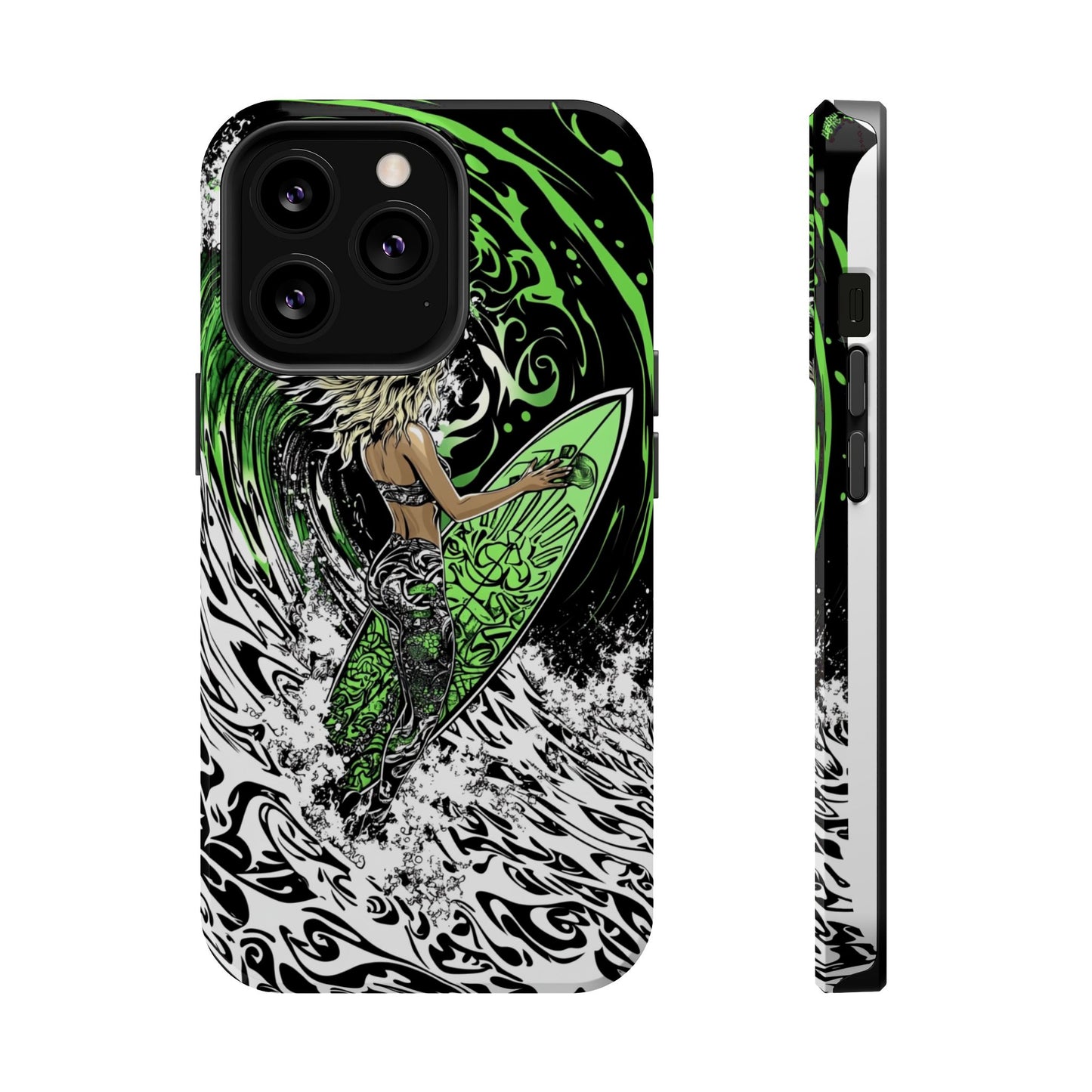 Luxurious Magnetic Wireless Charging Tough iPhone Case - "Surf's Up" by Moxie-Jay