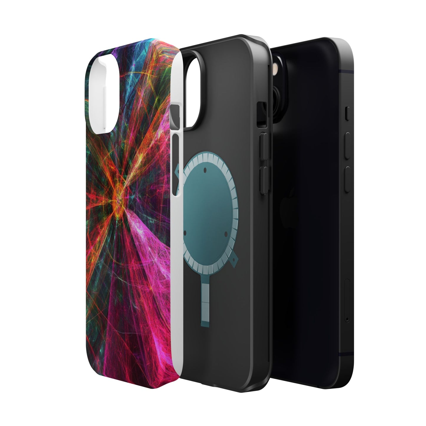 Luxurious Magnetic Wireless Charging Tough iPhone Case - “Trippy Starburst” by Moxie-Jay