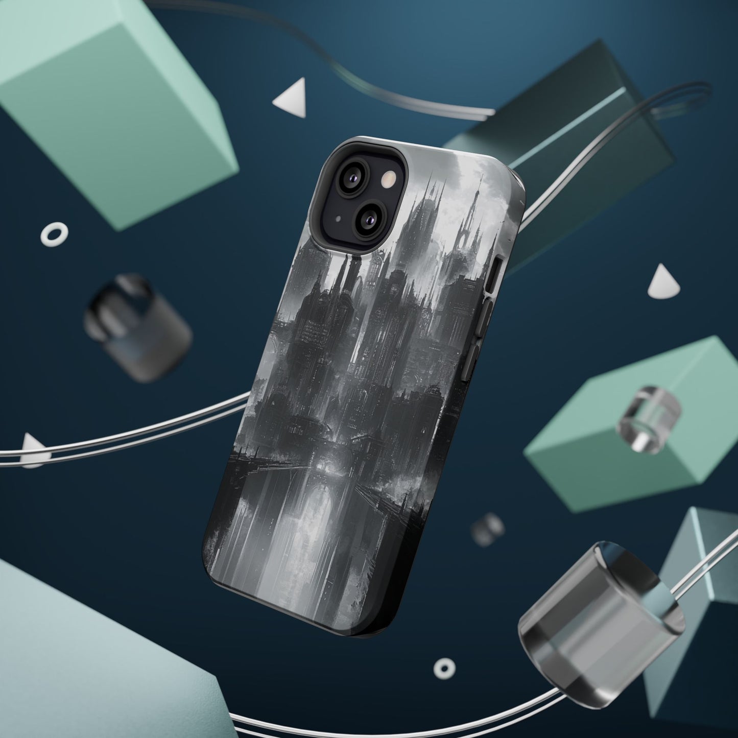 iPhone Magnetic Tough Case - Futuristic Gotham Design by Moxie Jay