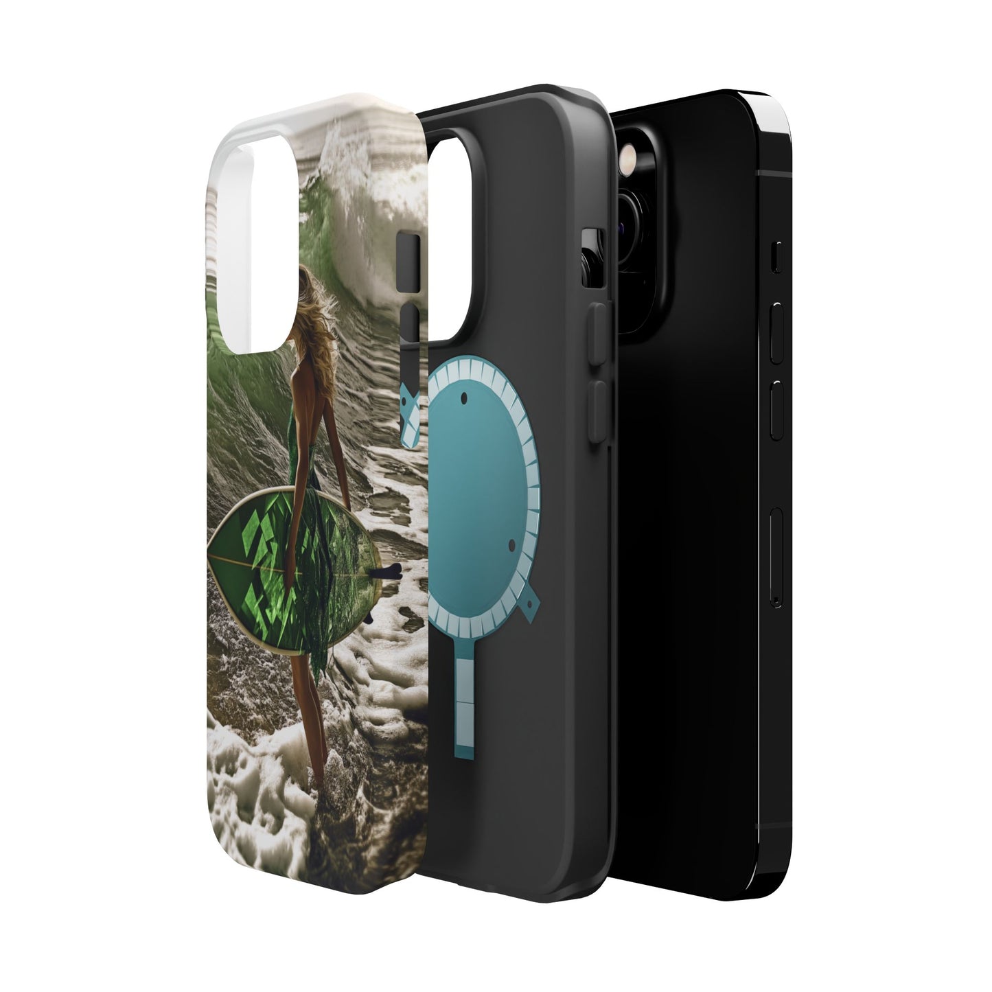 Surf's Up Chic" Luxury Magnetic Wireless Charging iPhone Case by Moxie Jay