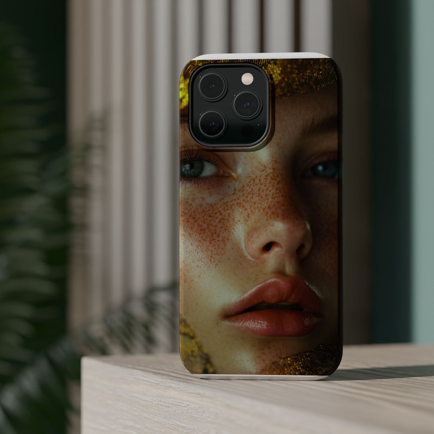 Phone Case - Close Up Girl with Freckles Photography Magnetic Tough Cases