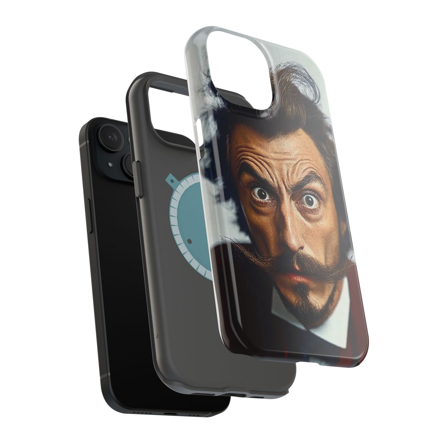 Luxurious Magnetic Wireless Charging Tough iPhone Case - “Close-Up Salvador Dali” by Moxie-Jay
