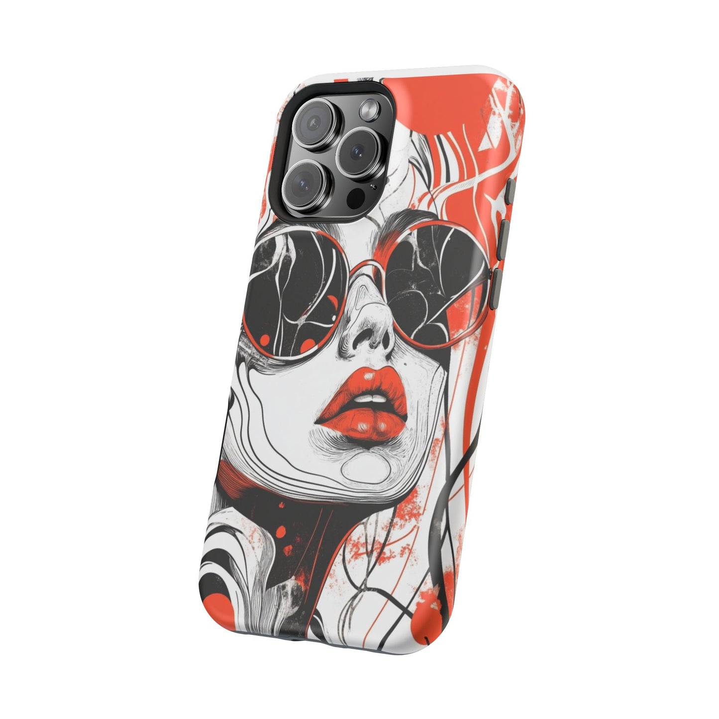 Artistic Magnetic Tough Case for iPhone - Stylish Protection with Bold Design