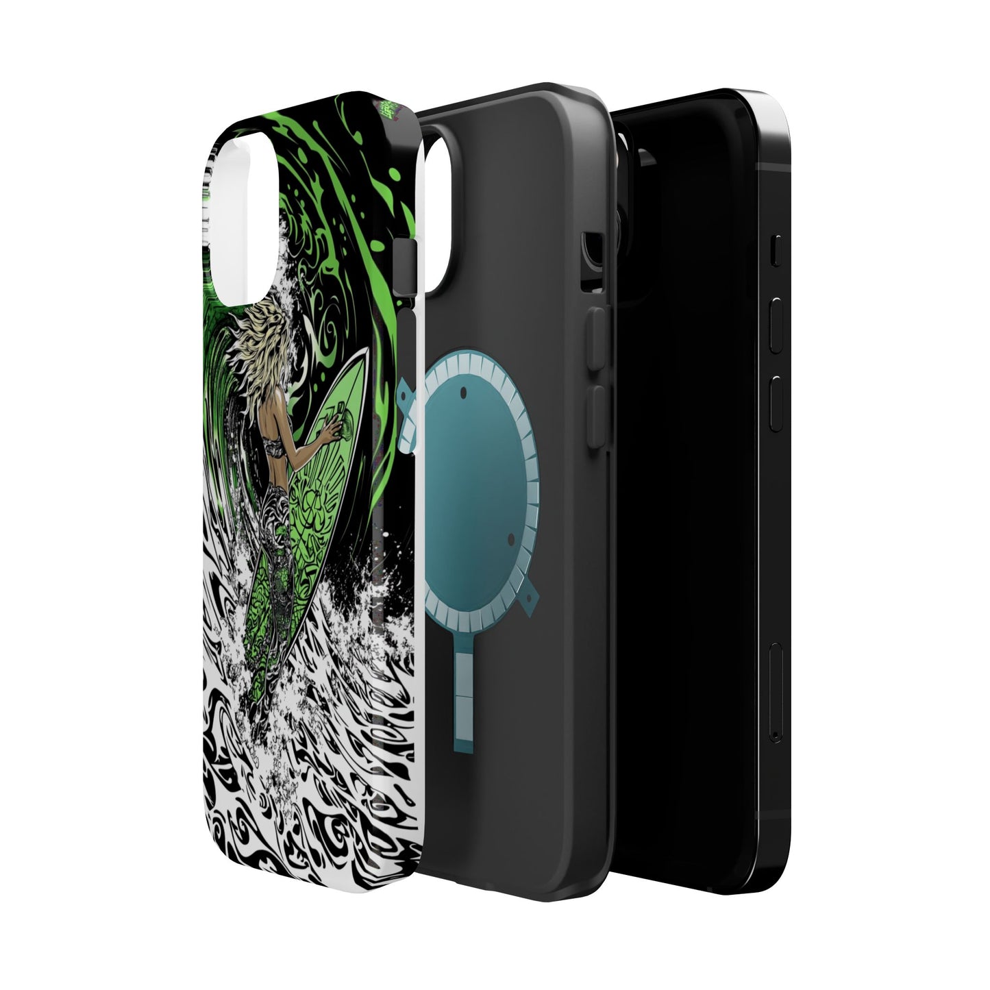Luxurious Magnetic Wireless Charging Tough iPhone Case - "Surf's Up" by Moxie-Jay