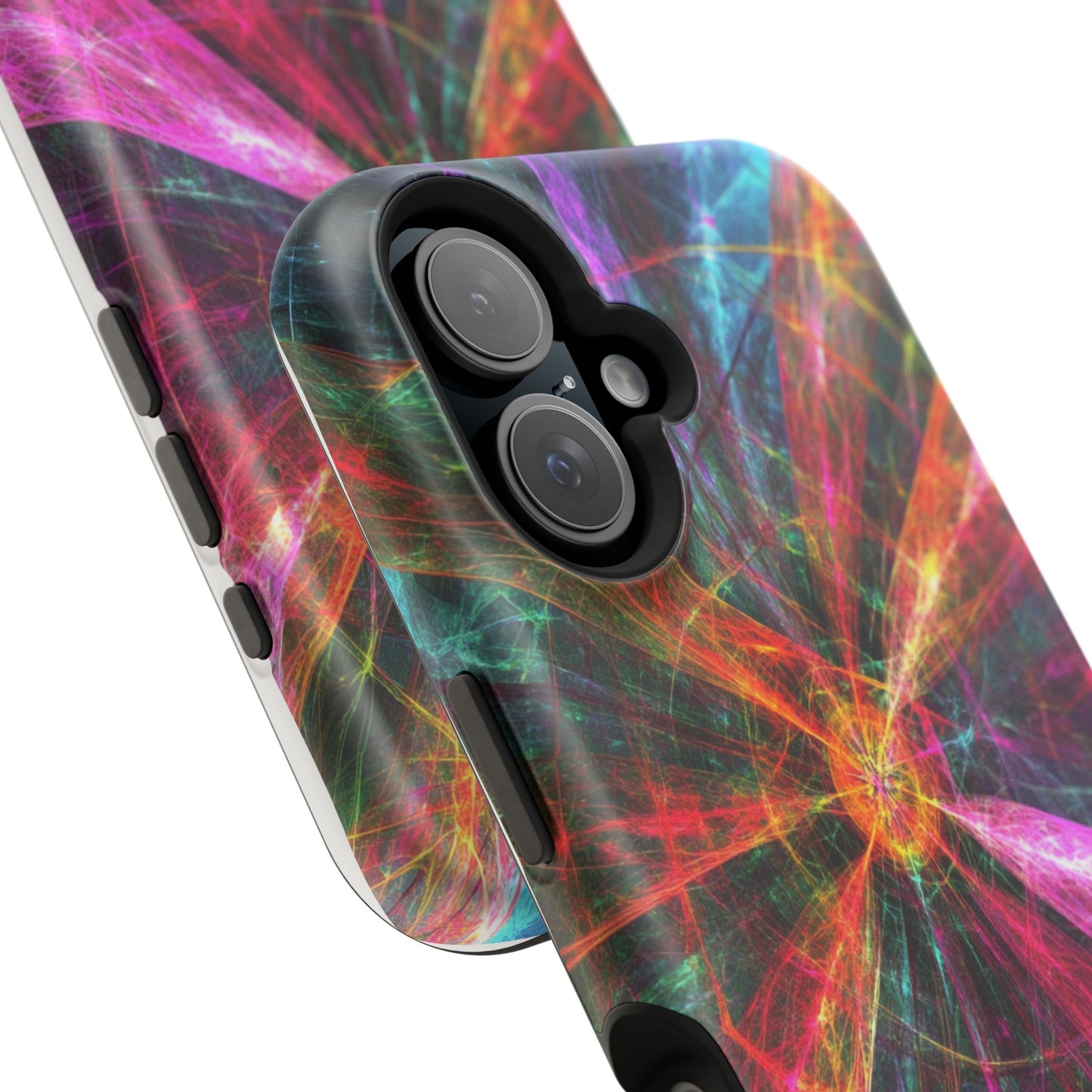 Luxurious Magnetic Wireless Charging Tough iPhone Case - “Trippy Starburst” by Moxie-Jay
