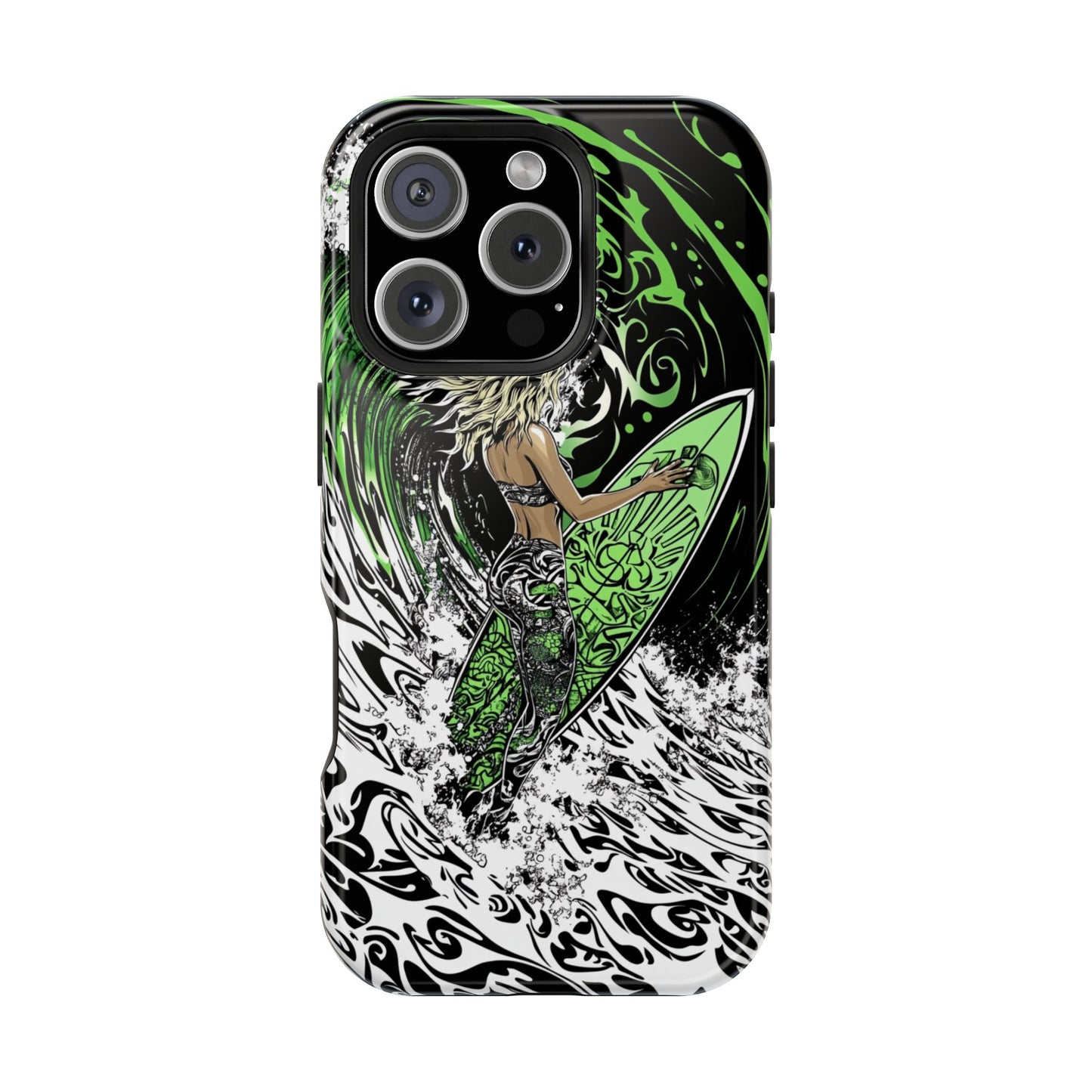 Luxurious Magnetic Wireless Charging Tough iPhone Case - "Surf's Up" by Moxie-Jay