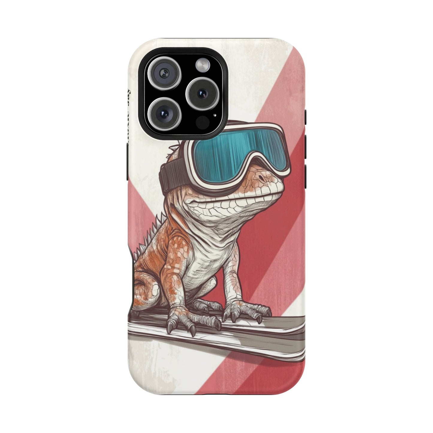Skiing Lizard Magnetic Tough Case - Fun and Durable Phone Protection for Adventure Lovers!