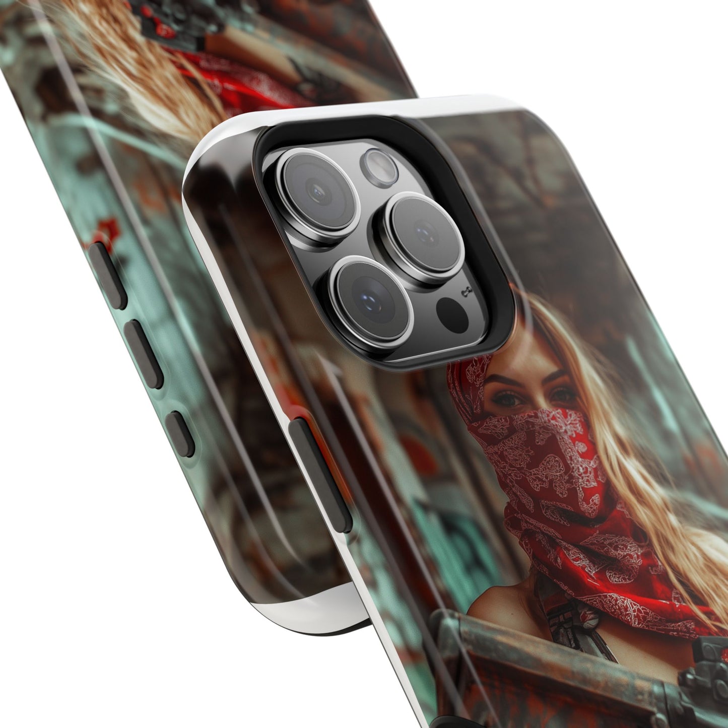 Phone Case - Beautiful Woman with Assault Rifle Design
