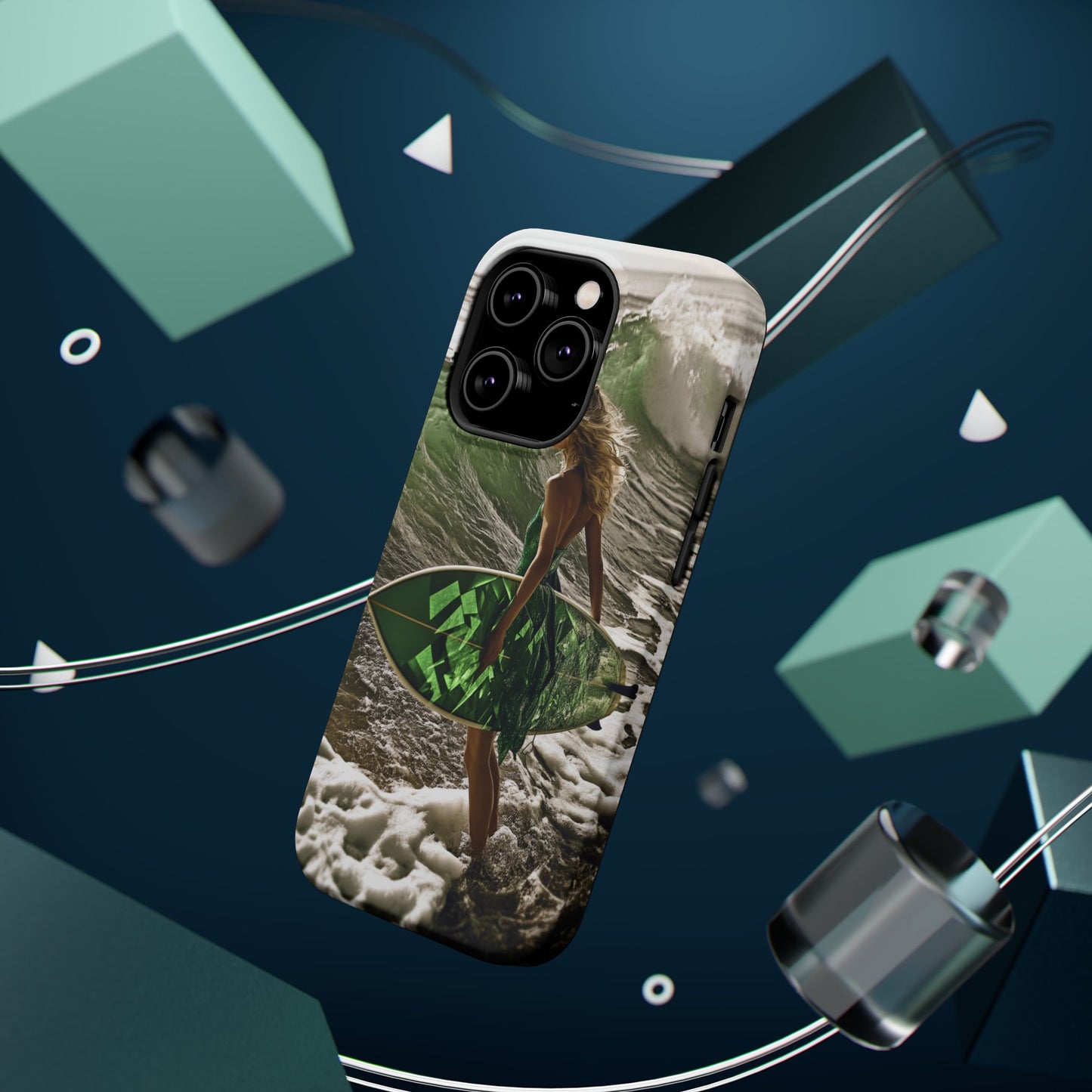 Surf's Up Chic" Luxury Magnetic Wireless Charging iPhone Case by Moxie Jay