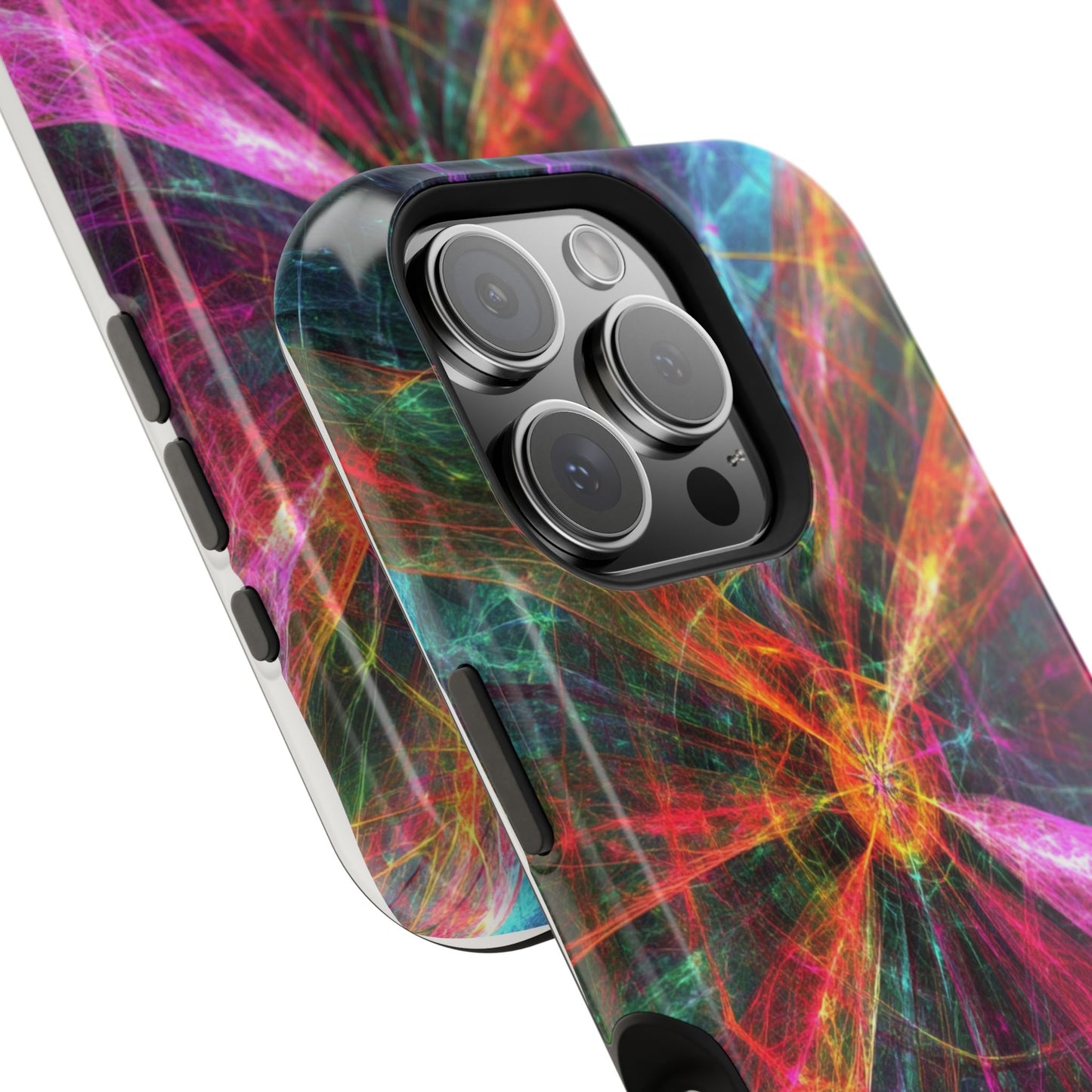 Luxurious Magnetic Wireless Charging Tough iPhone Case - “Trippy Starburst” by Moxie-Jay
