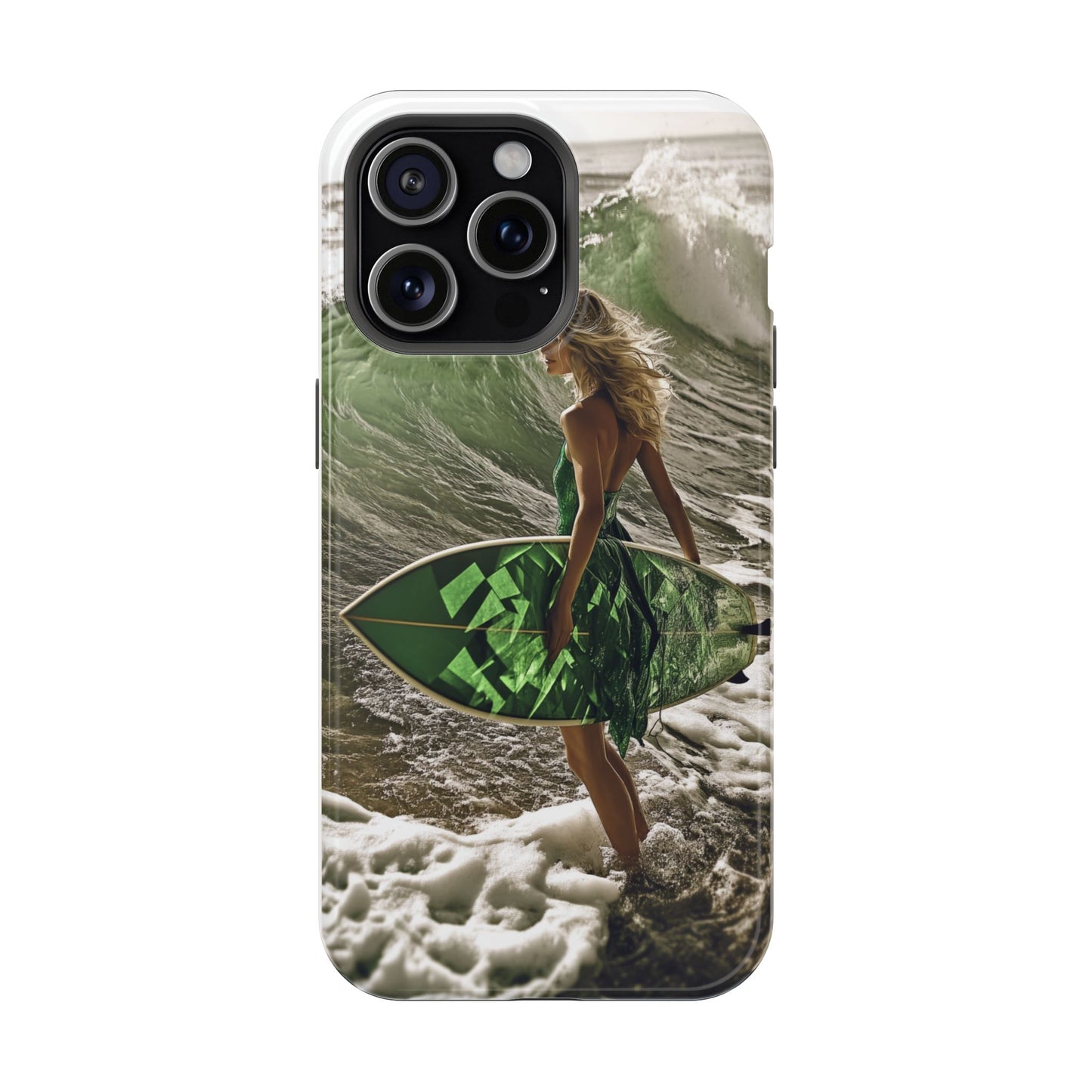 Surf's Up Chic" Luxury Magnetic Wireless Charging iPhone Case by Moxie Jay