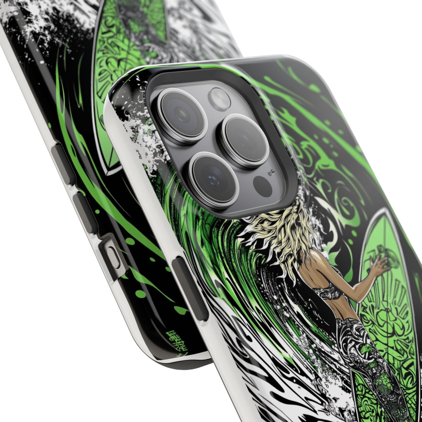 Luxurious Magnetic Wireless Charging Tough iPhone Case - "Surf's Up" by Moxie-Jay