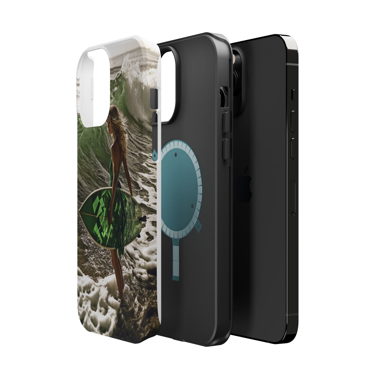 Surf's Up Chic" Luxury Magnetic Wireless Charging iPhone Case by Moxie Jay