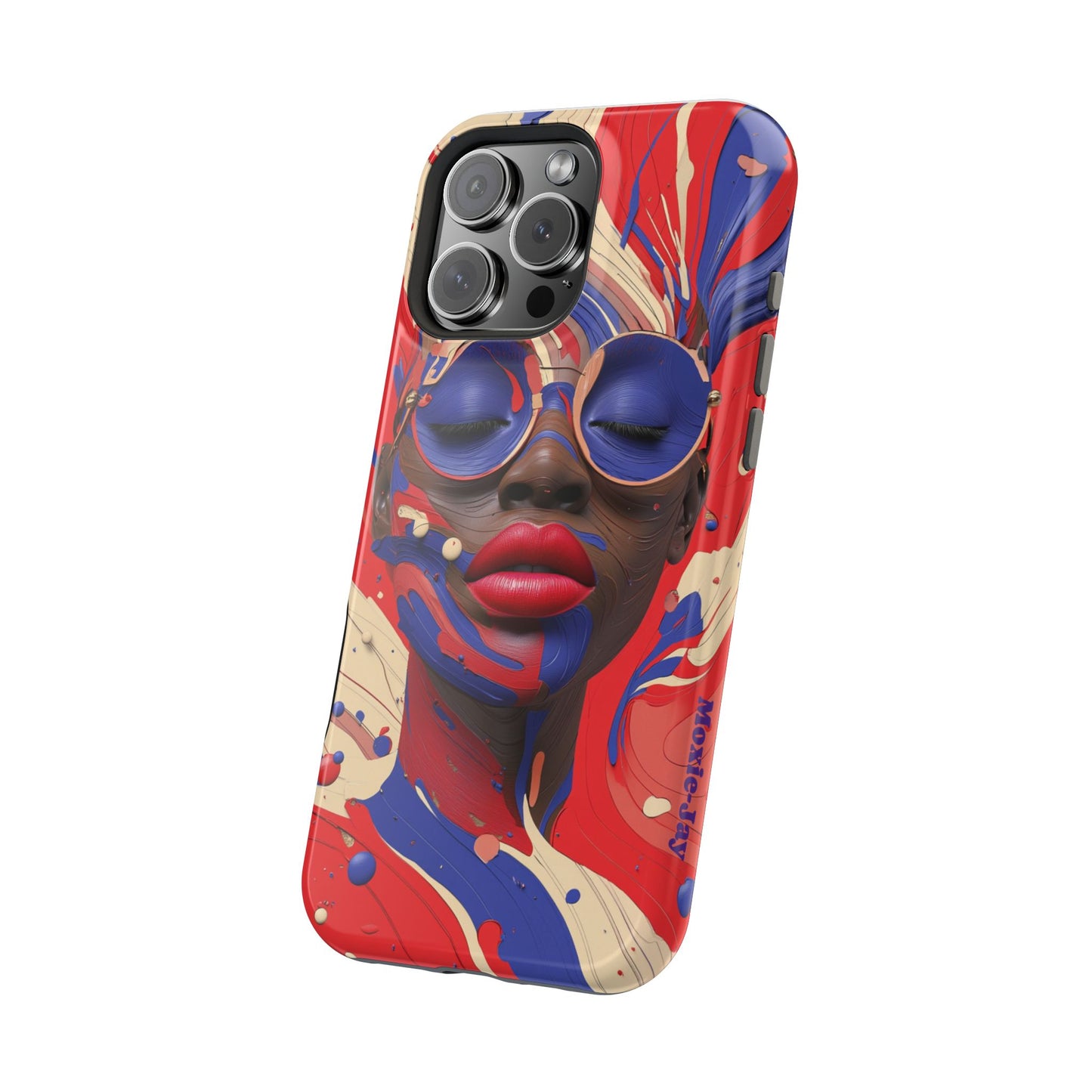 iPhone Magnetic Case - Original Artwork by Moxie-Jay, Futuristic Black Woman Design