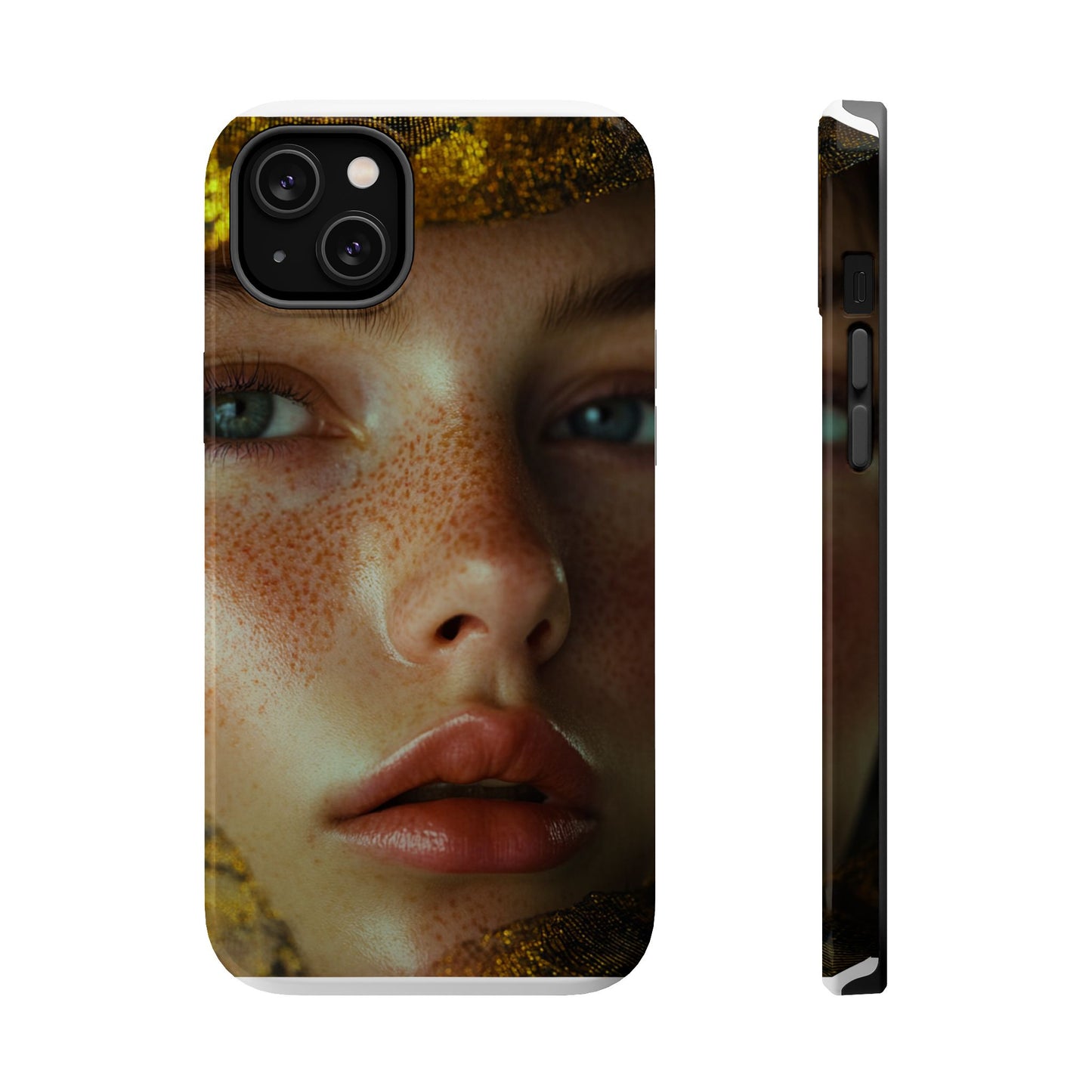 Phone Case - Close Up Girl with Freckles Photography Magnetic Tough Cases
