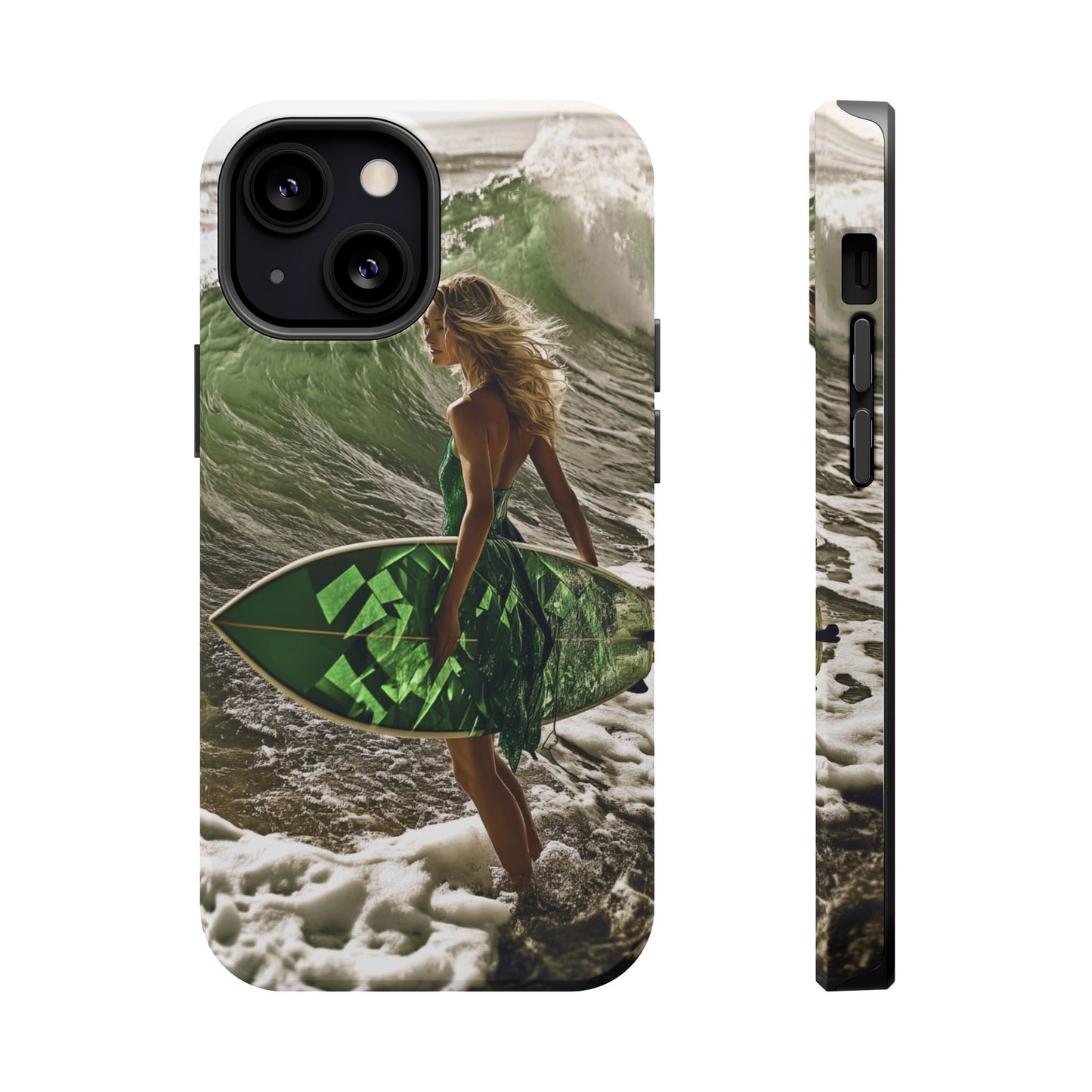 Surf's Up Chic" Luxury Magnetic Wireless Charging iPhone Case by Moxie Jay