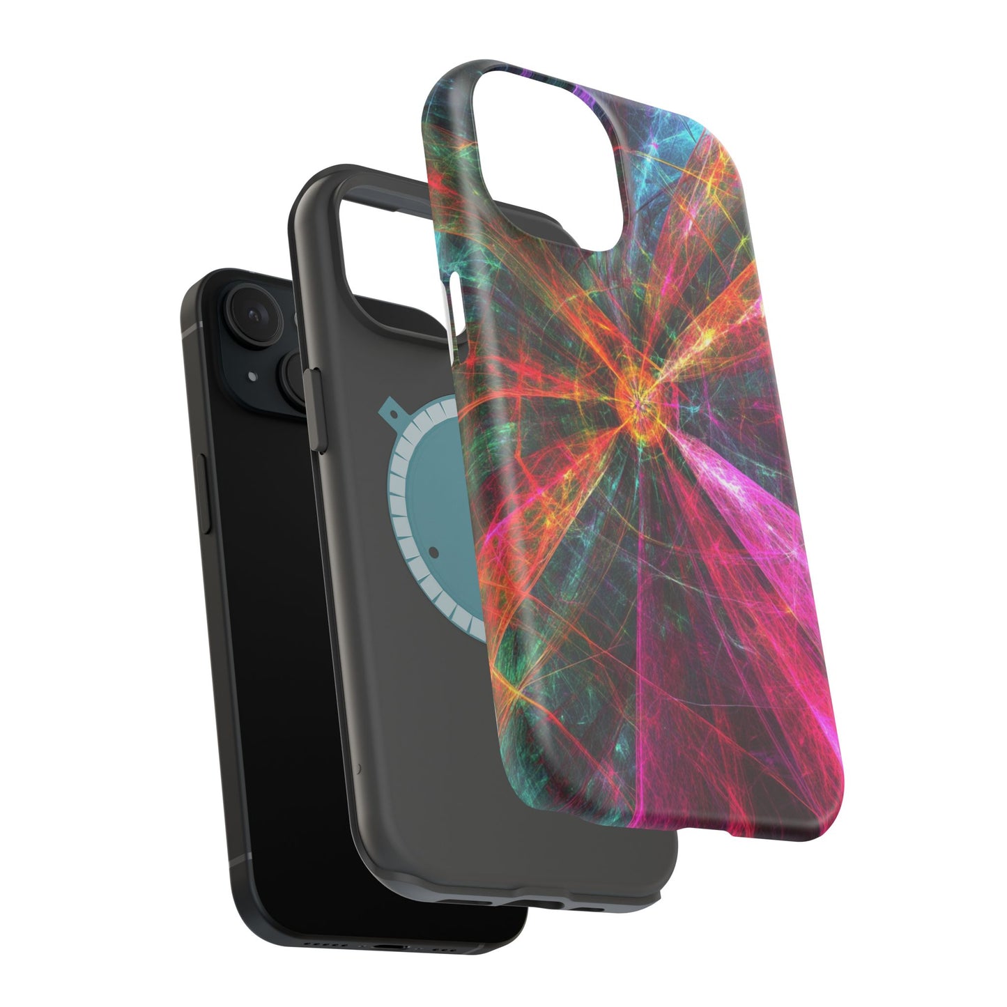 Luxurious Magnetic Wireless Charging Tough iPhone Case - “Trippy Starburst” by Moxie-Jay