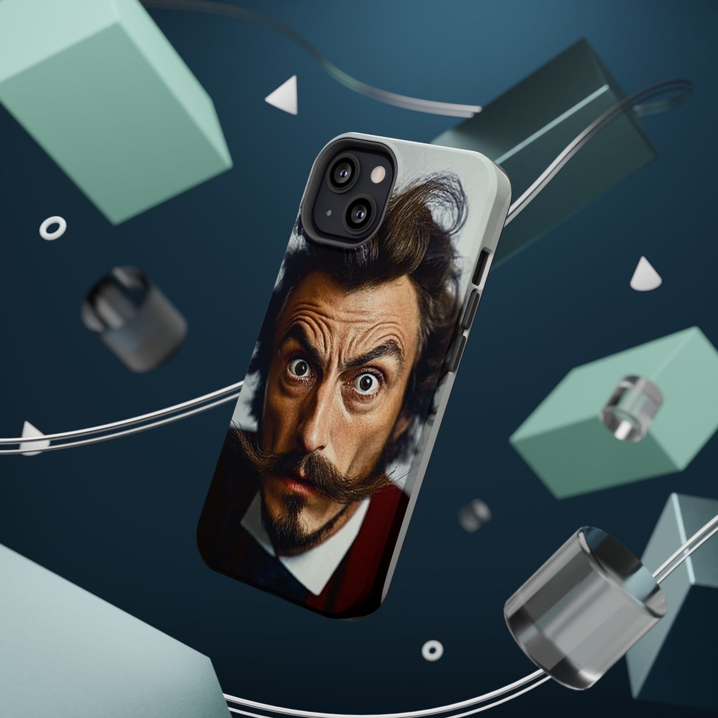 Luxurious Magnetic Wireless Charging Tough iPhone Case - “Close-Up Salvador Dali” by Moxie-Jay
