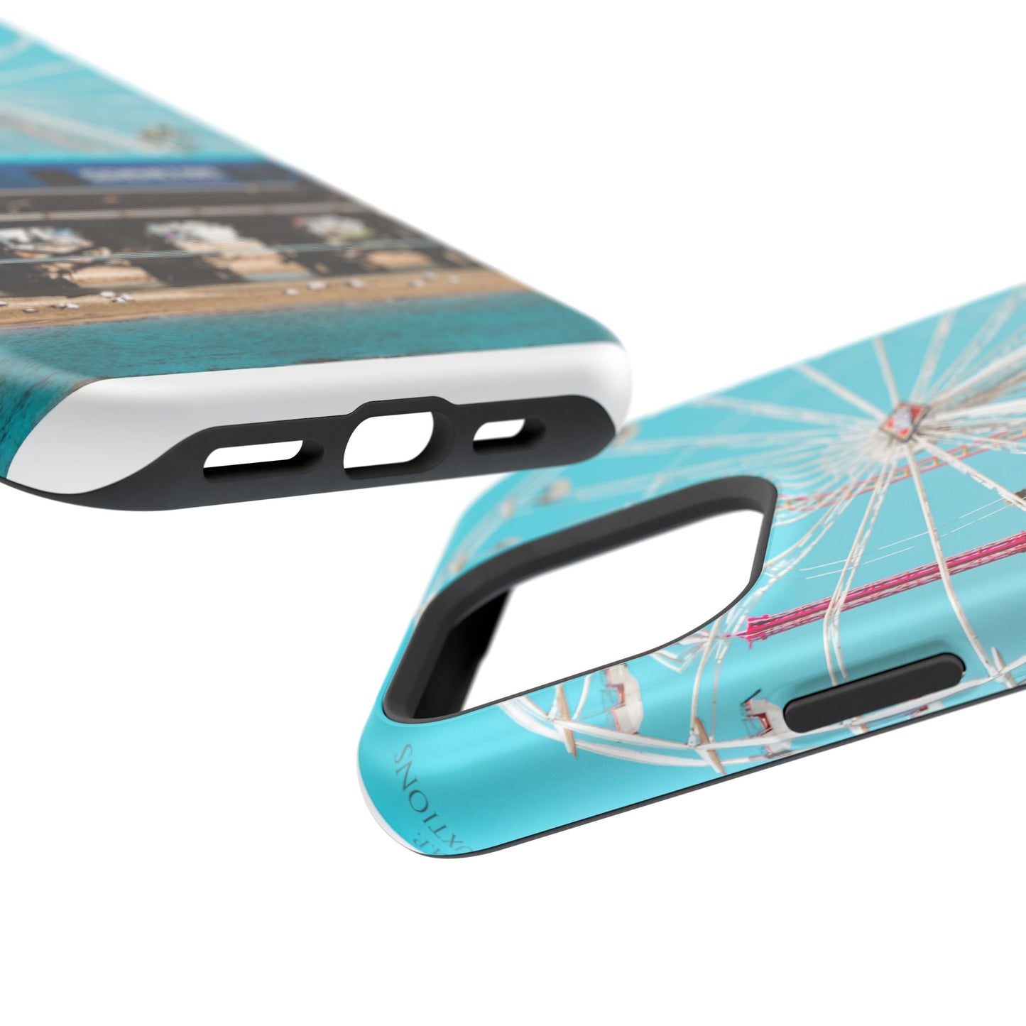 iPhone Case - Coastal Train Art by Moxie-Jay, Magnetic Wireless Charging Tough Case