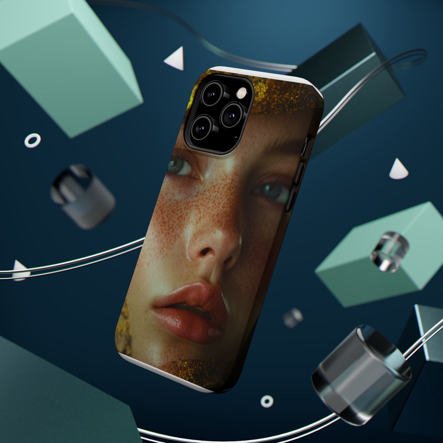 Phone Case - Close Up Girl with Freckles Photography Magnetic Tough Cases