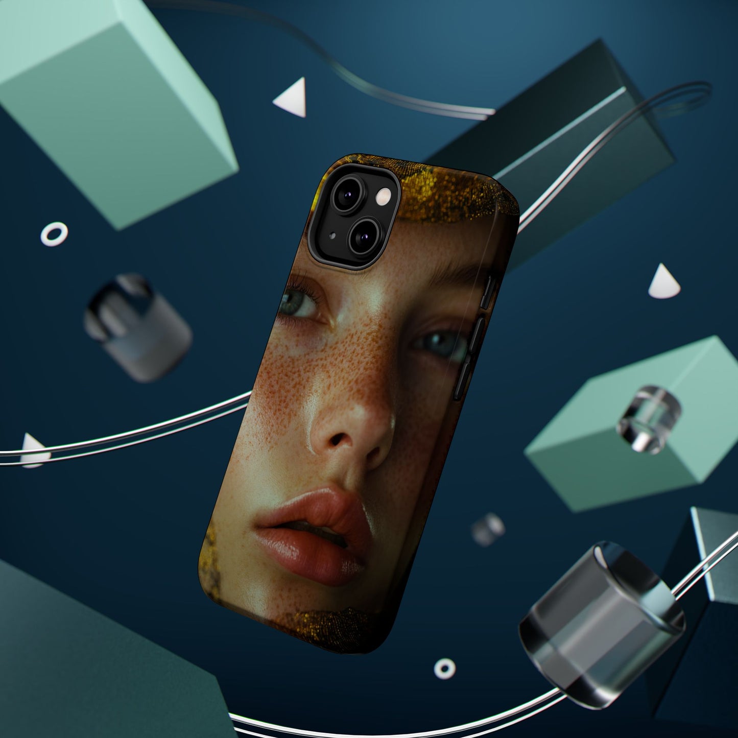 Phone Case - Close Up Girl with Freckles Photography Magnetic Tough Cases