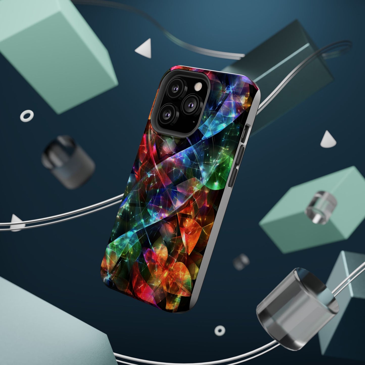 iPhone Case with Neon Colors Art by Moxie-Jay