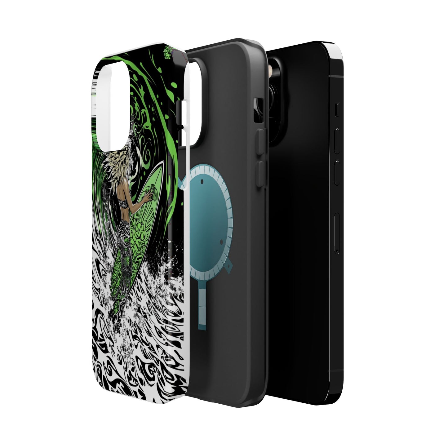 Luxurious Magnetic Wireless Charging Tough iPhone Case - "Surf's Up" by Moxie-Jay