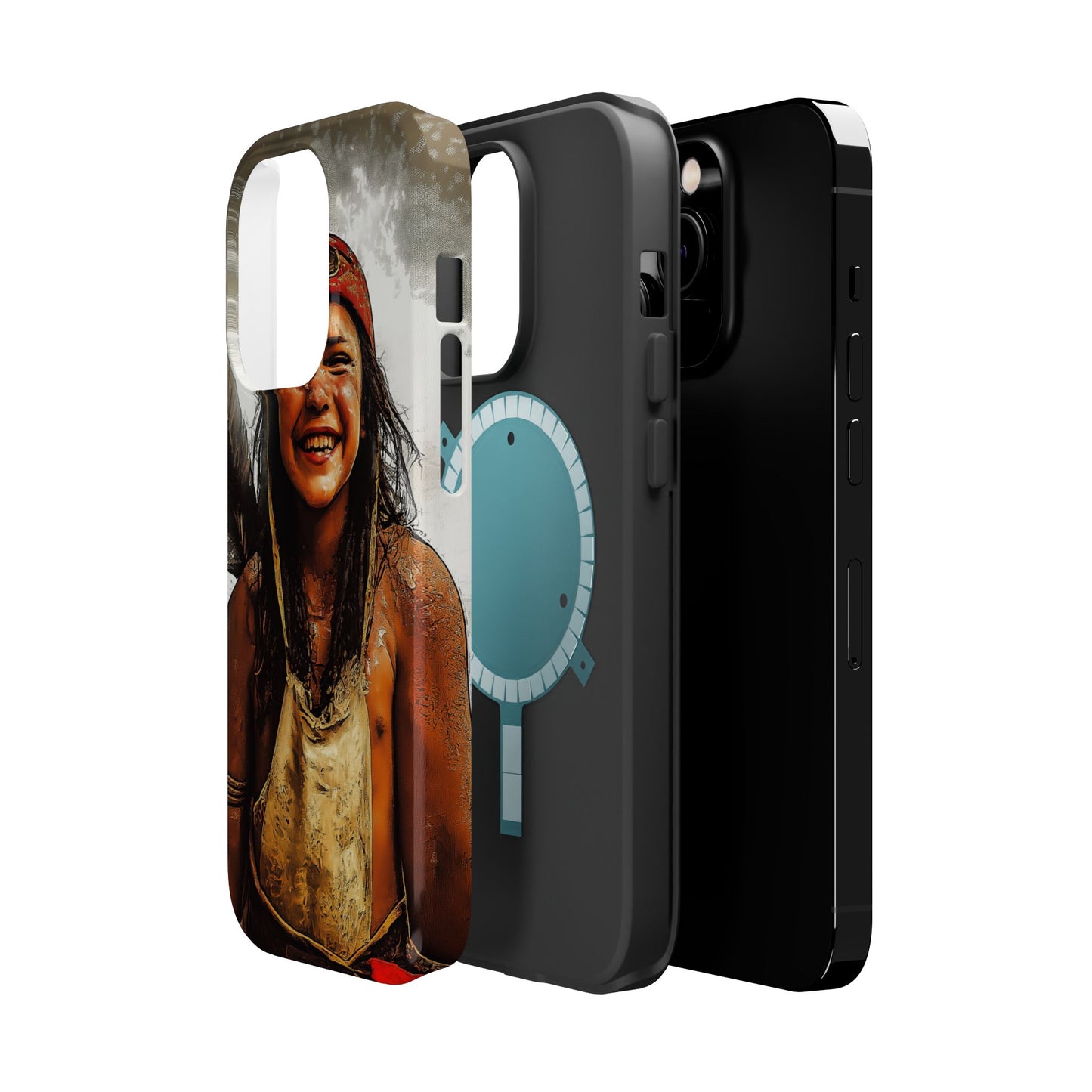 Luxurious Magnetic Wireless Charging Tough iPhone Case - Native Heritage Art by Moxie-Jay