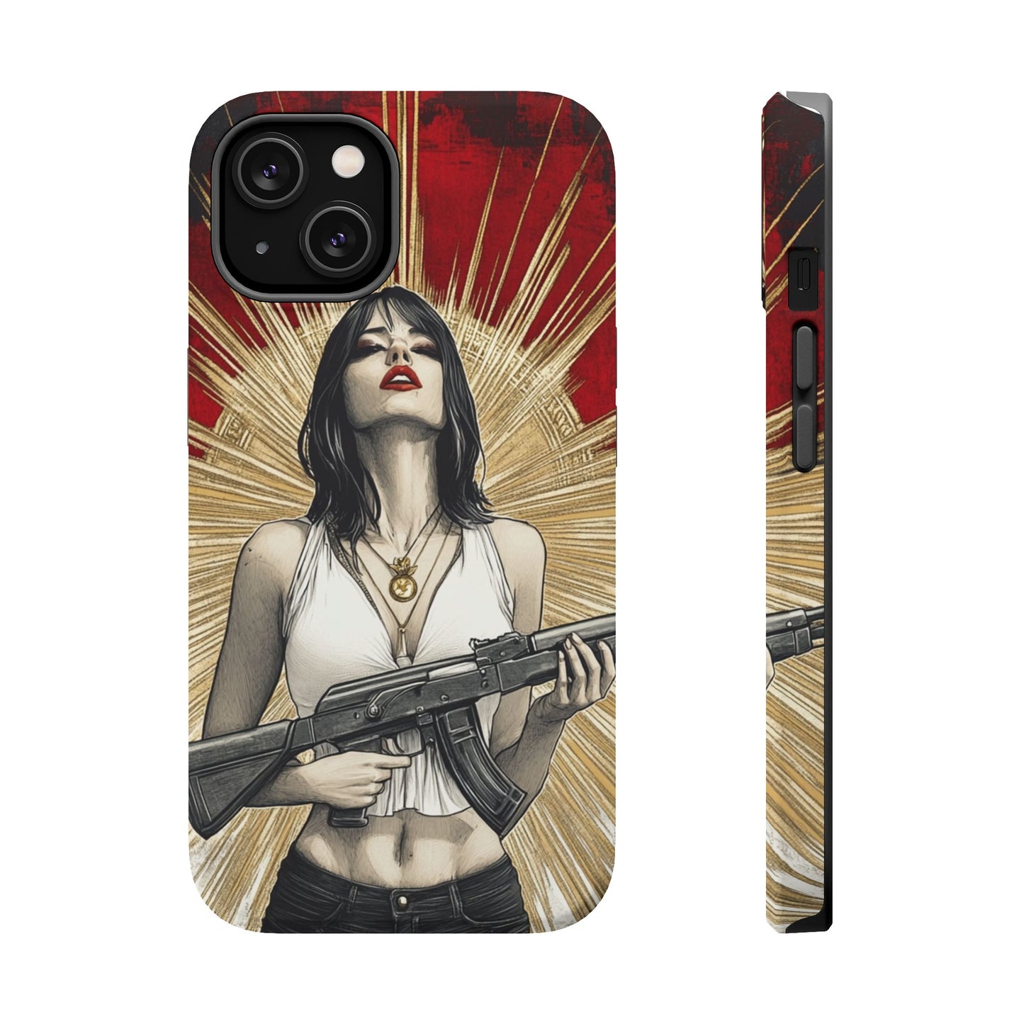 Rebel Queen: Moxie-Jay's Magnetic Chicana Warrior iPhone Case