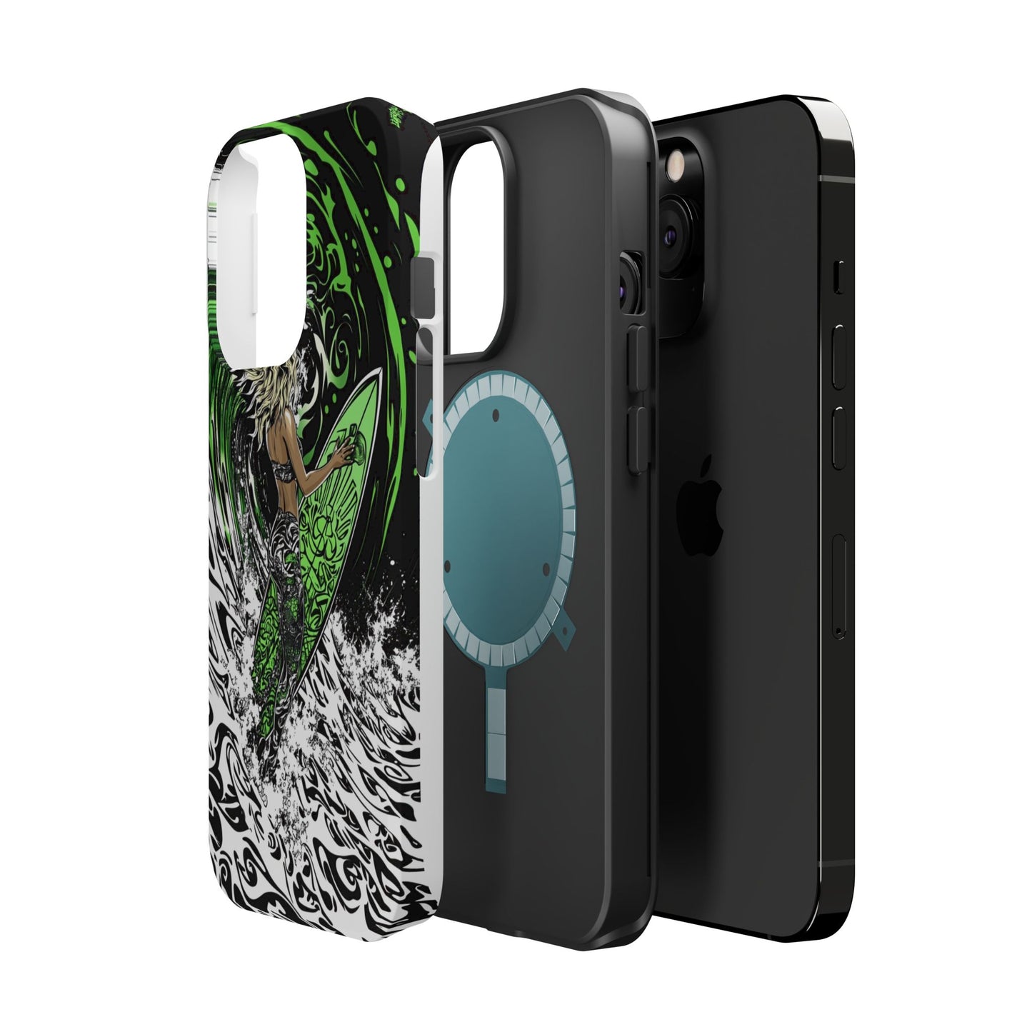 Luxurious Magnetic Wireless Charging Tough iPhone Case - "Surf's Up" by Moxie-Jay