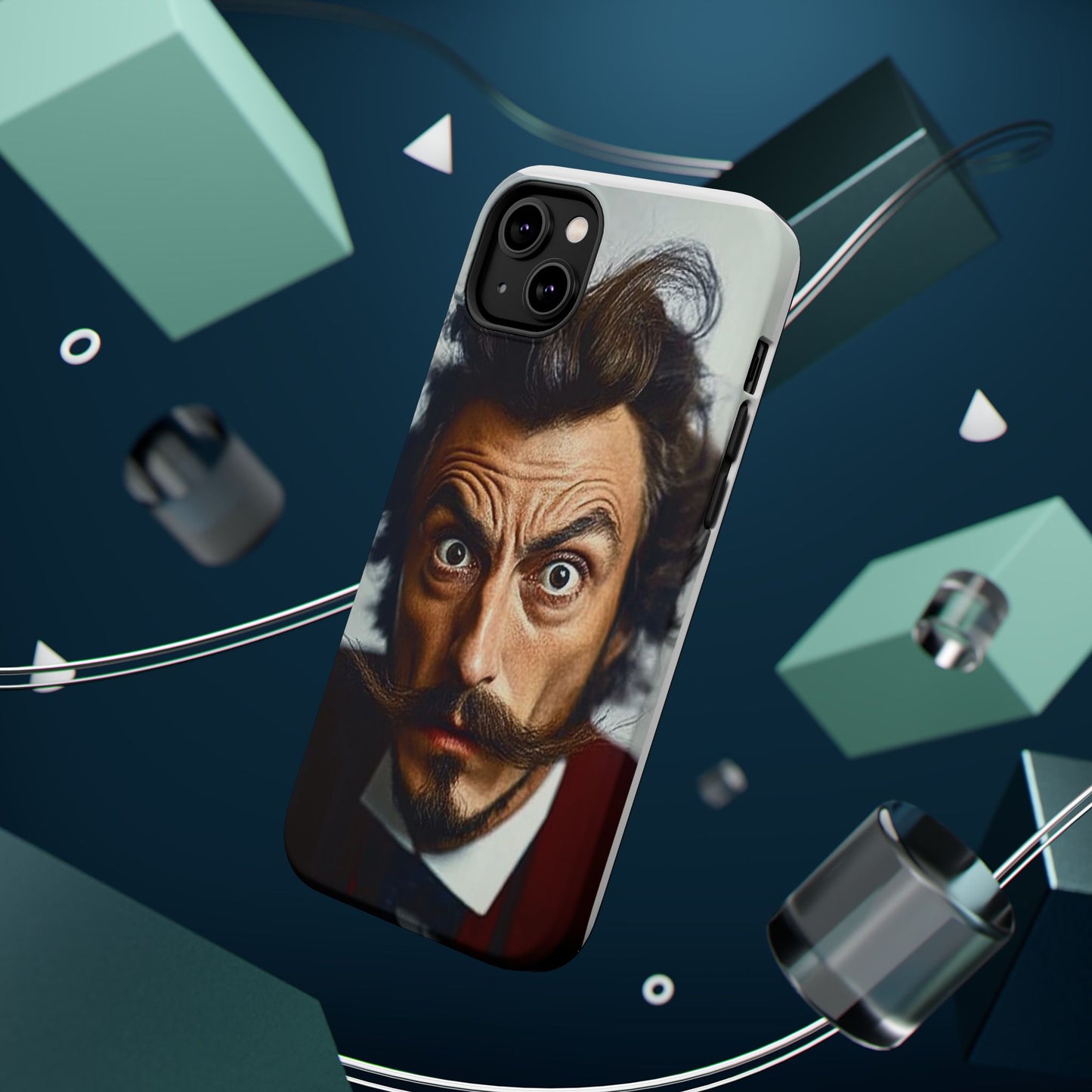 Luxurious Magnetic Wireless Charging Tough iPhone Case - “Close-Up Salvador Dali” by Moxie-Jay