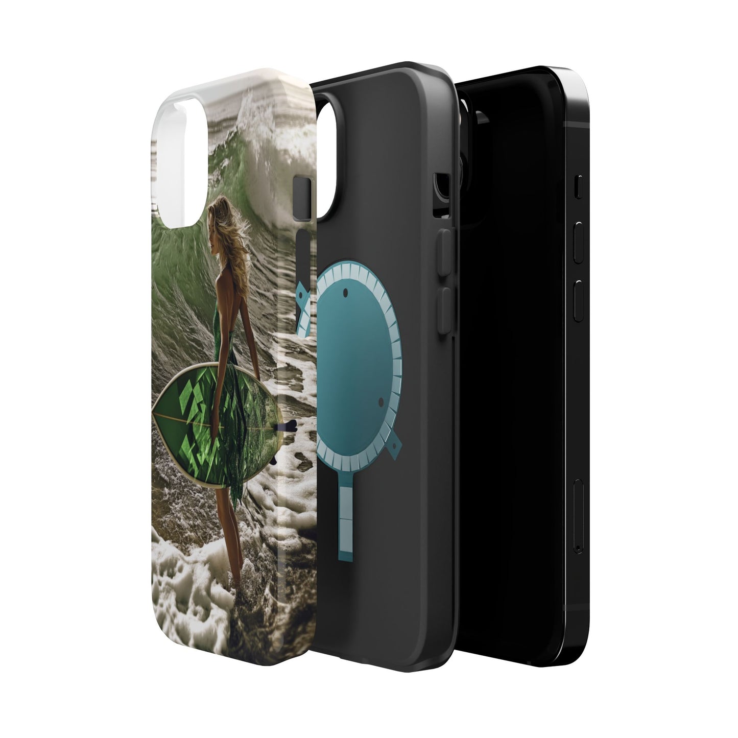 Surf's Up Chic" Luxury Magnetic Wireless Charging iPhone Case by Moxie Jay