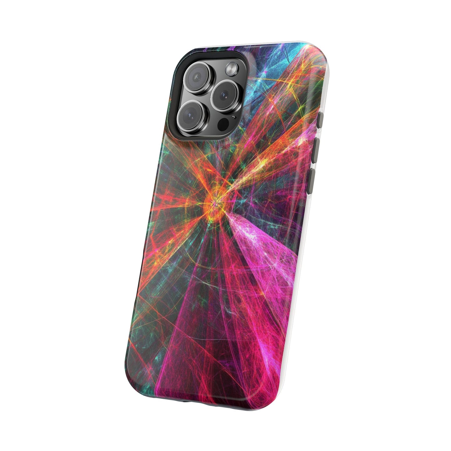 Luxurious Magnetic Wireless Charging Tough iPhone Case - “Trippy Starburst” by Moxie-Jay