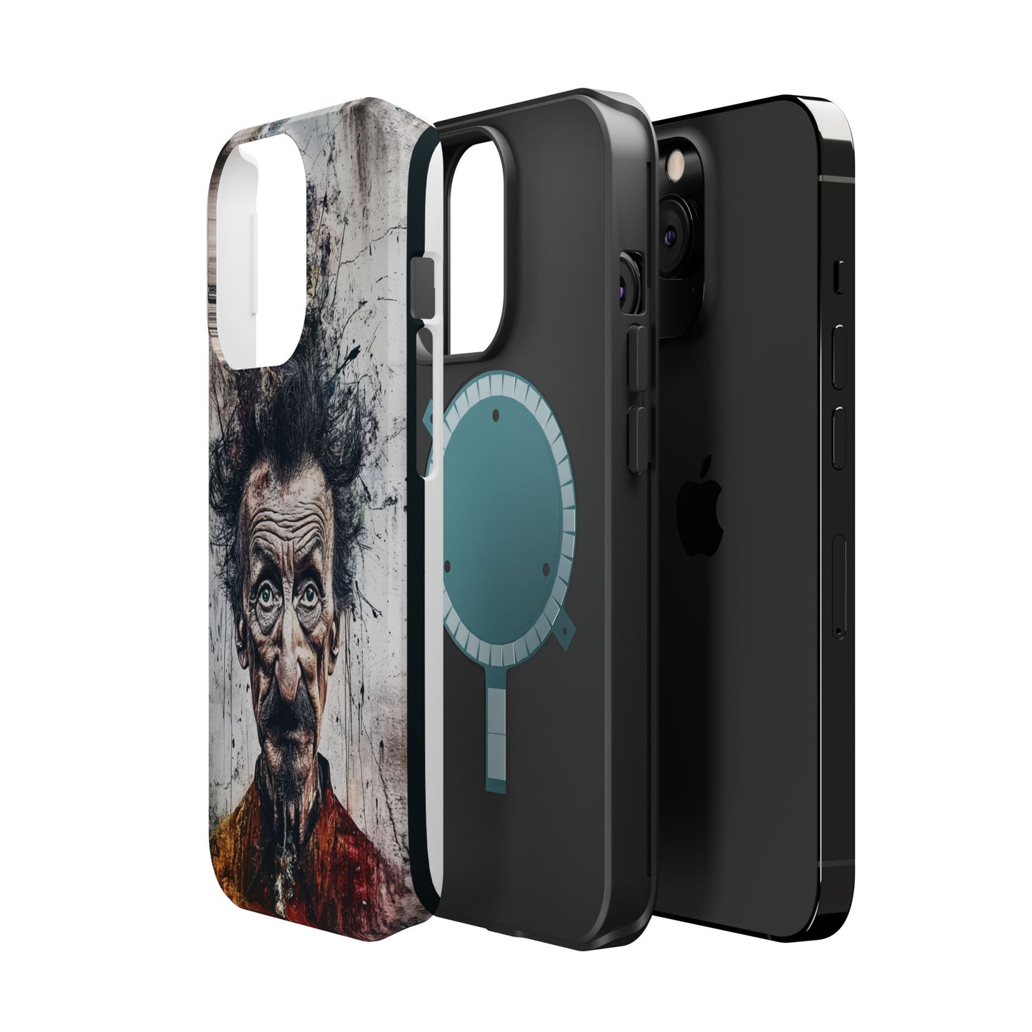 Luxurious Magnetic Wireless Charging Tough iPhone Case - "Demonic Dali" by Moxie-Jay
