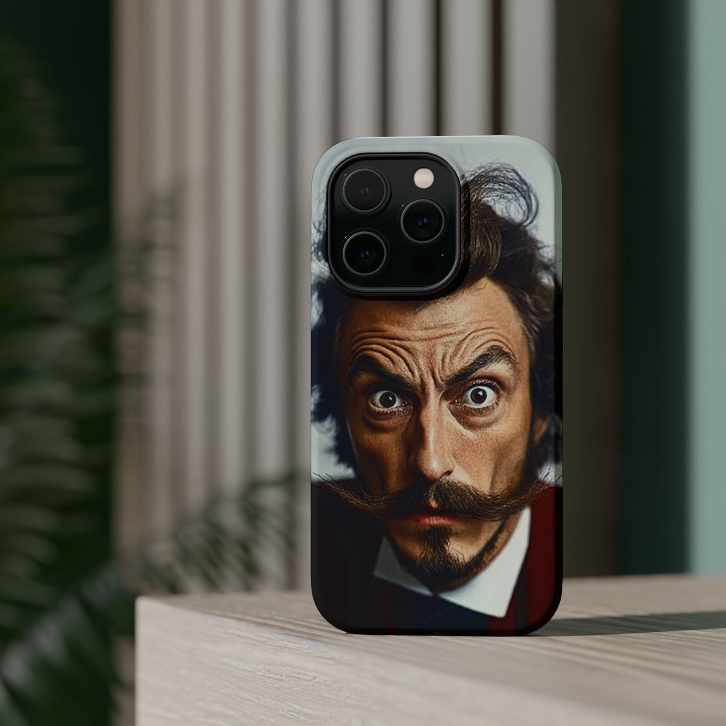 Luxurious Magnetic Wireless Charging Tough iPhone Case - “Close-Up Salvador Dali” by Moxie-Jay