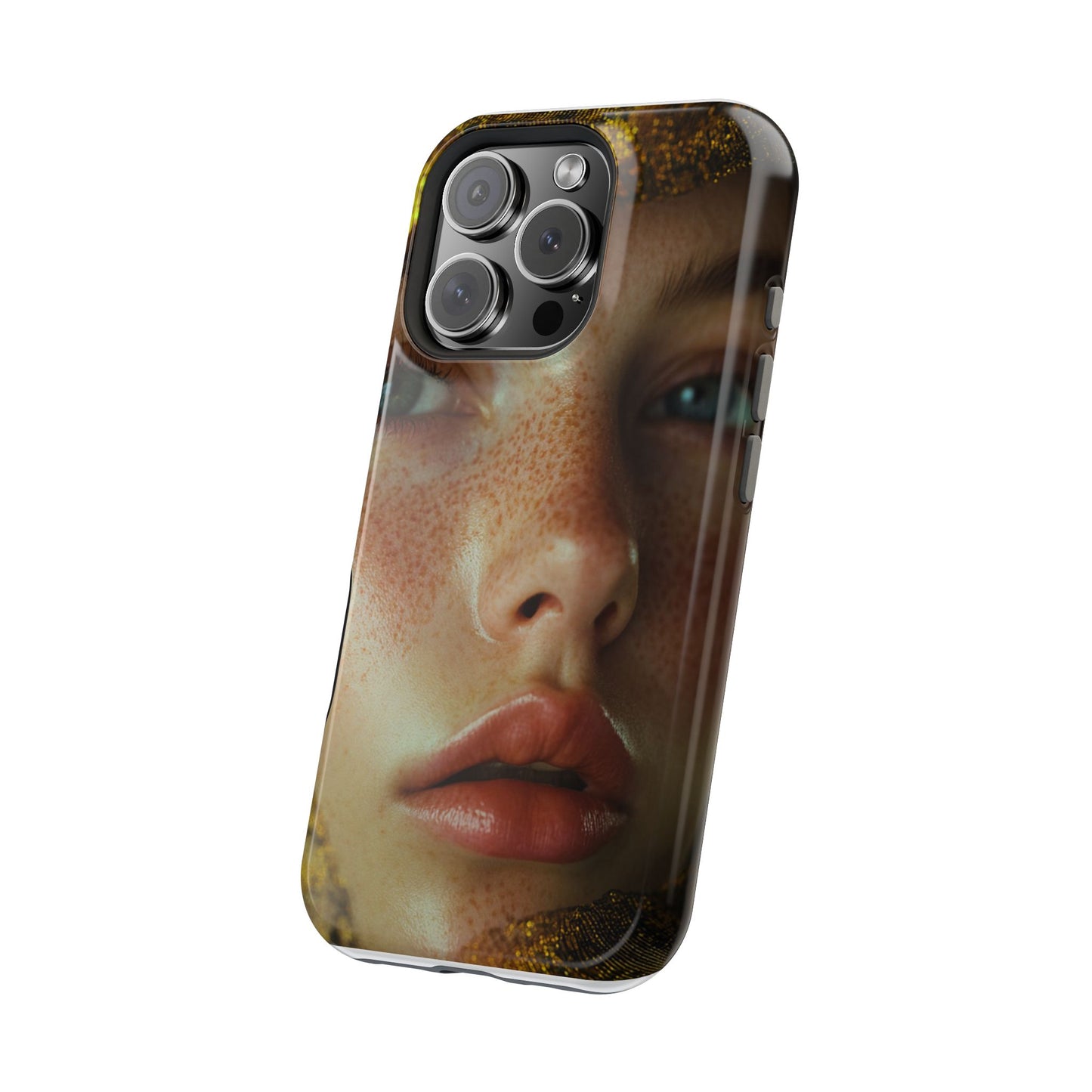 Phone Case - Close Up Girl with Freckles Photography Magnetic Tough Cases